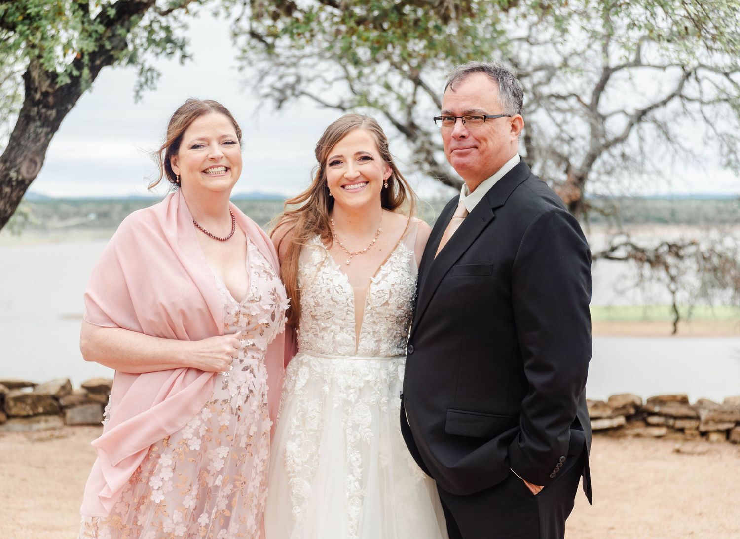a bride and her parents