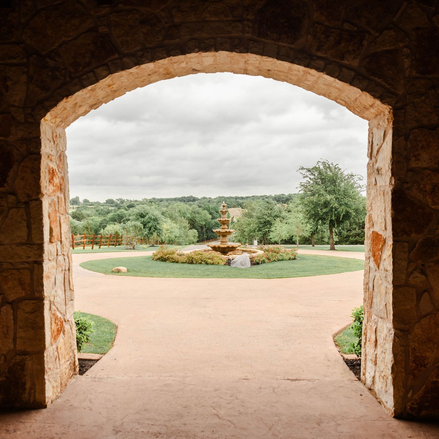 a view of the fountain when exiting the venue