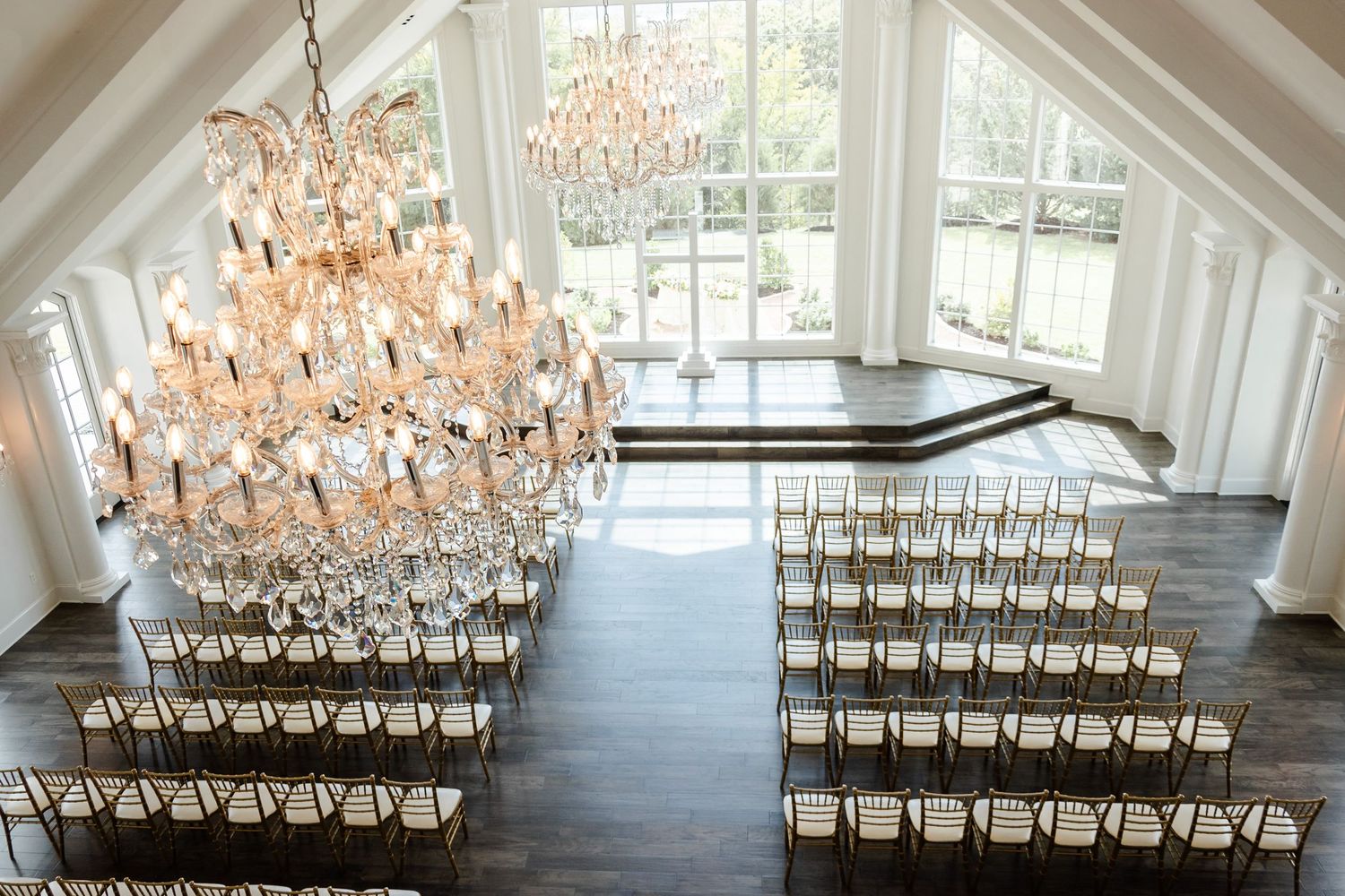 An overview look of a ceremony set up