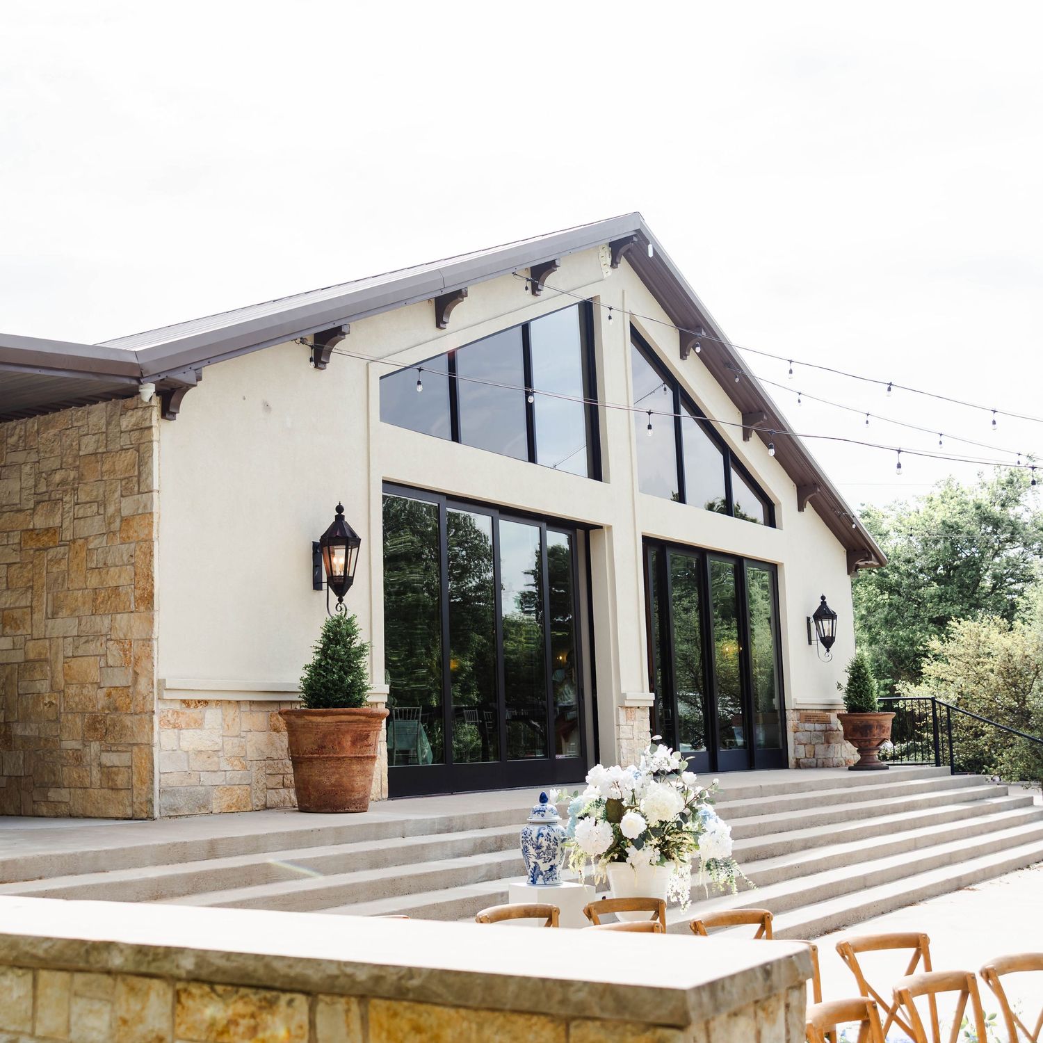 Large windows featured at the reception hall at Tuscan Oaks Estate