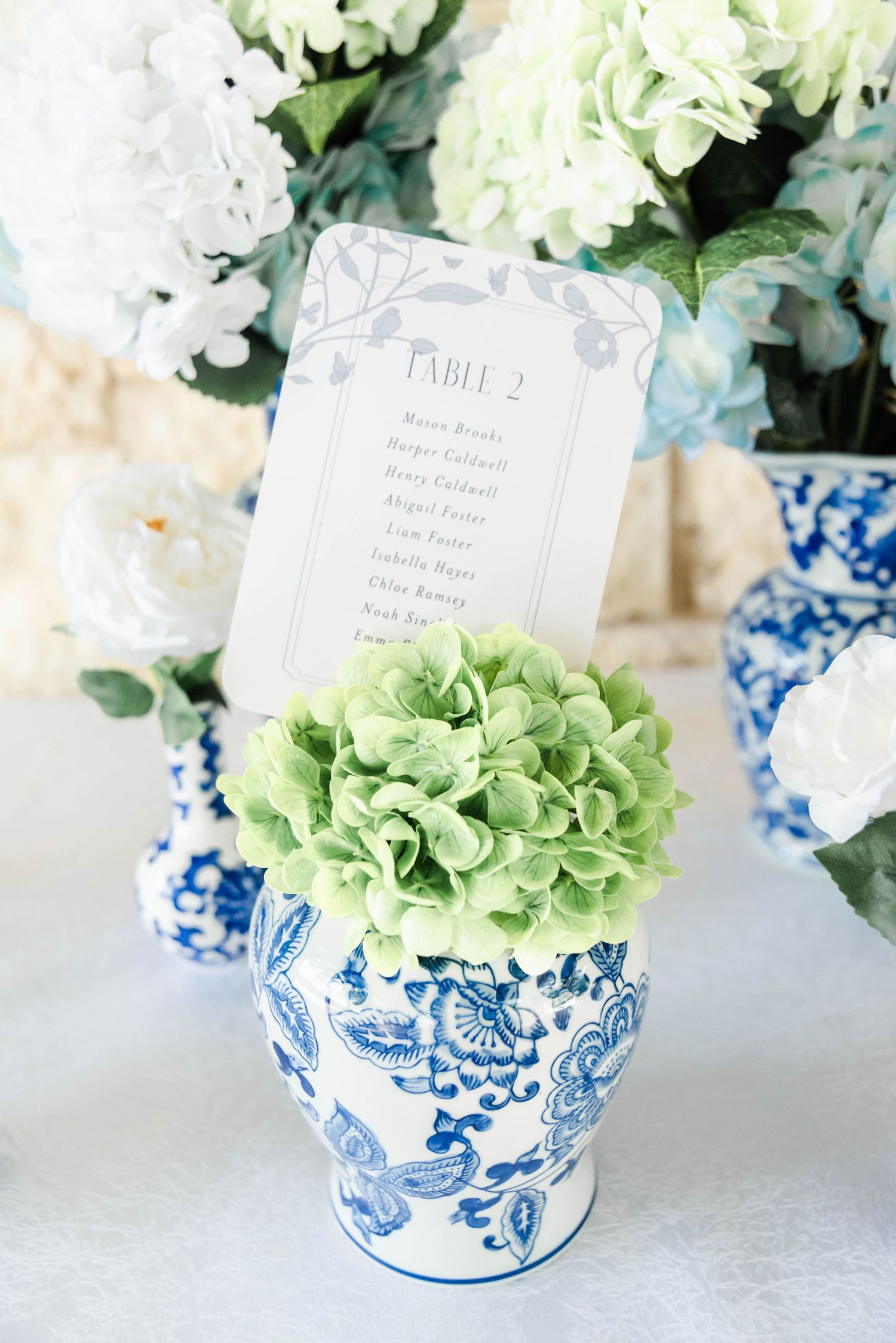seating chart in the flowers