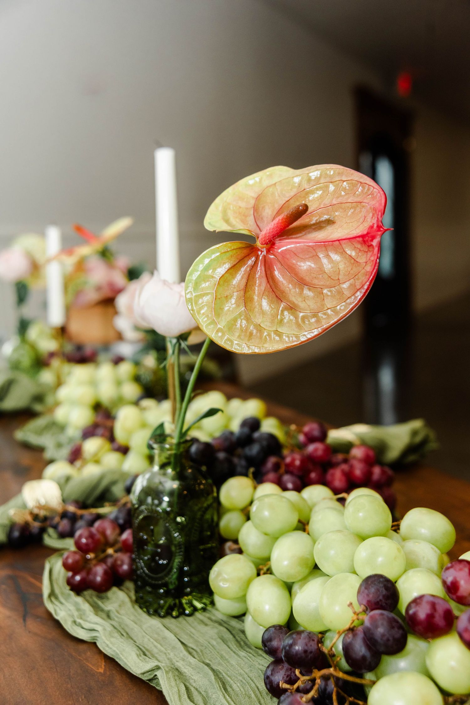 vineyard grape set up with bouquet option