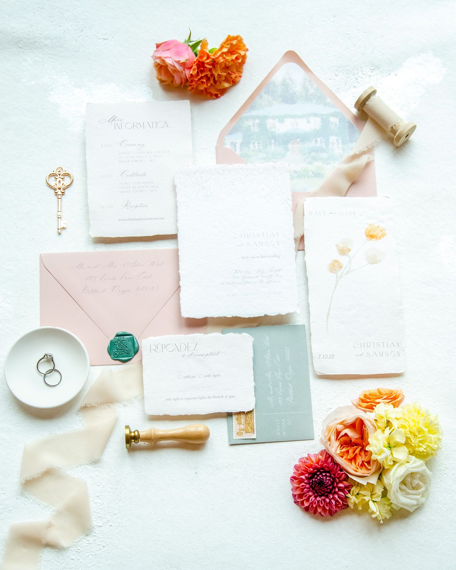 wedding invitations with wedding details