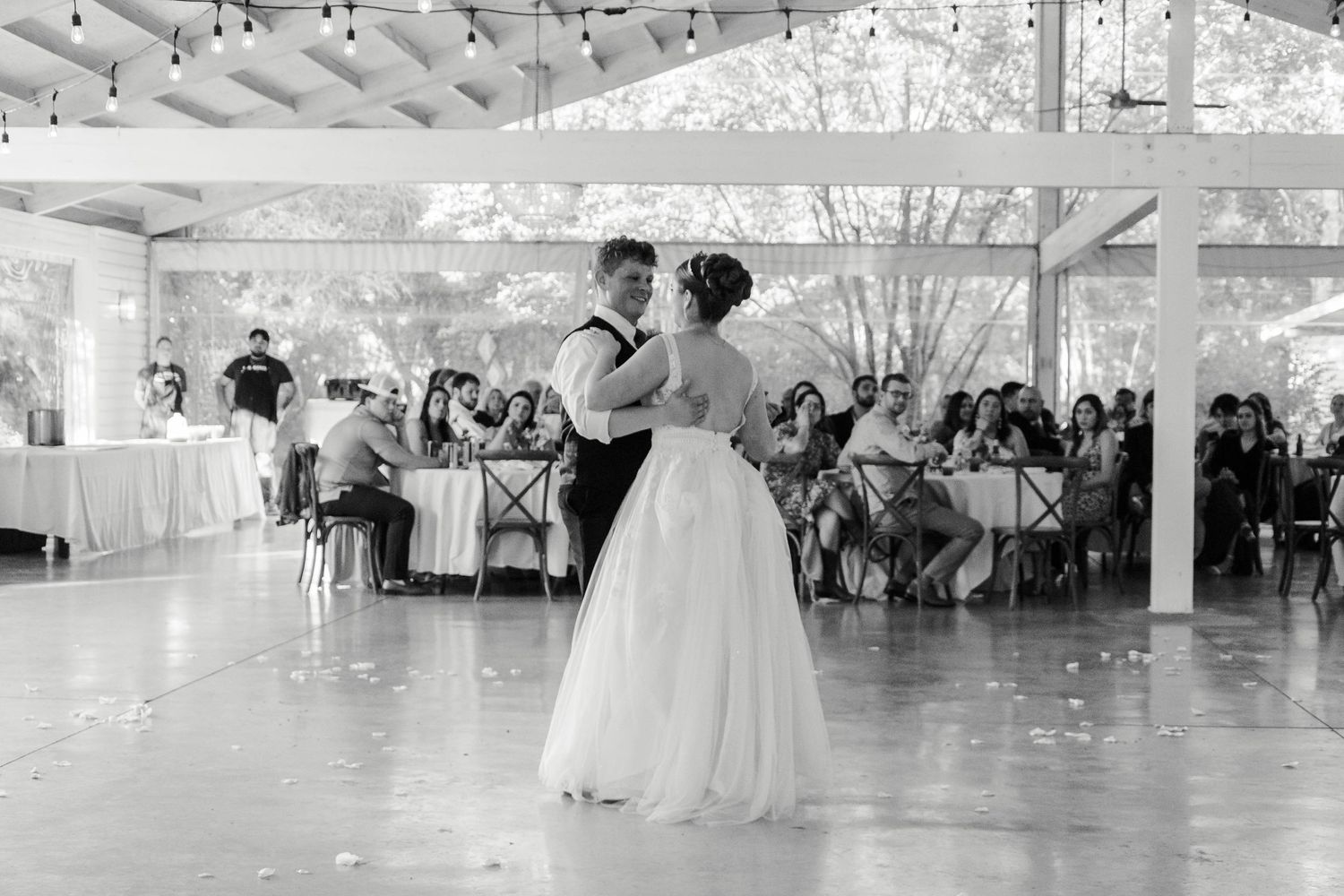 A couple dancing at their wedding. Kyle, TX