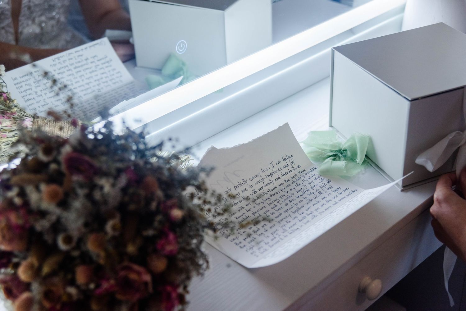 a letter sitting on a desk