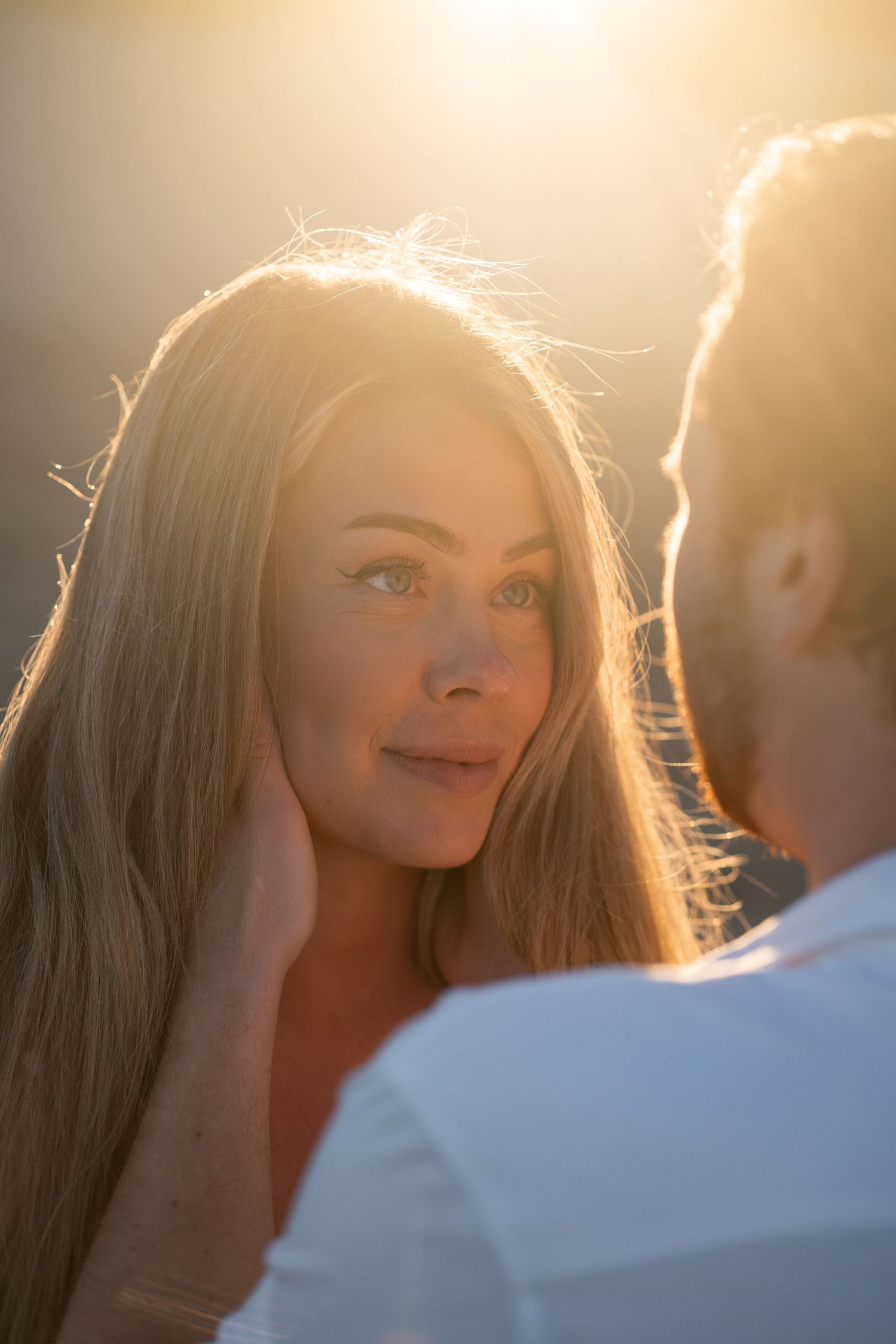 golden hour emotional couple photography close up
