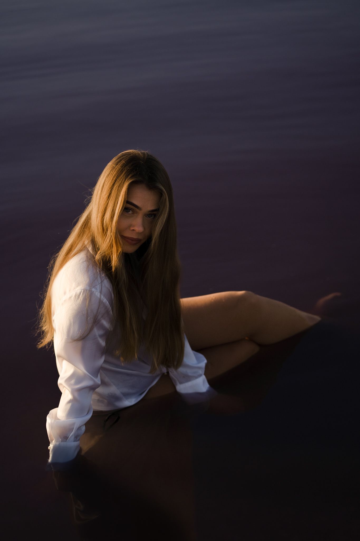 water, confident