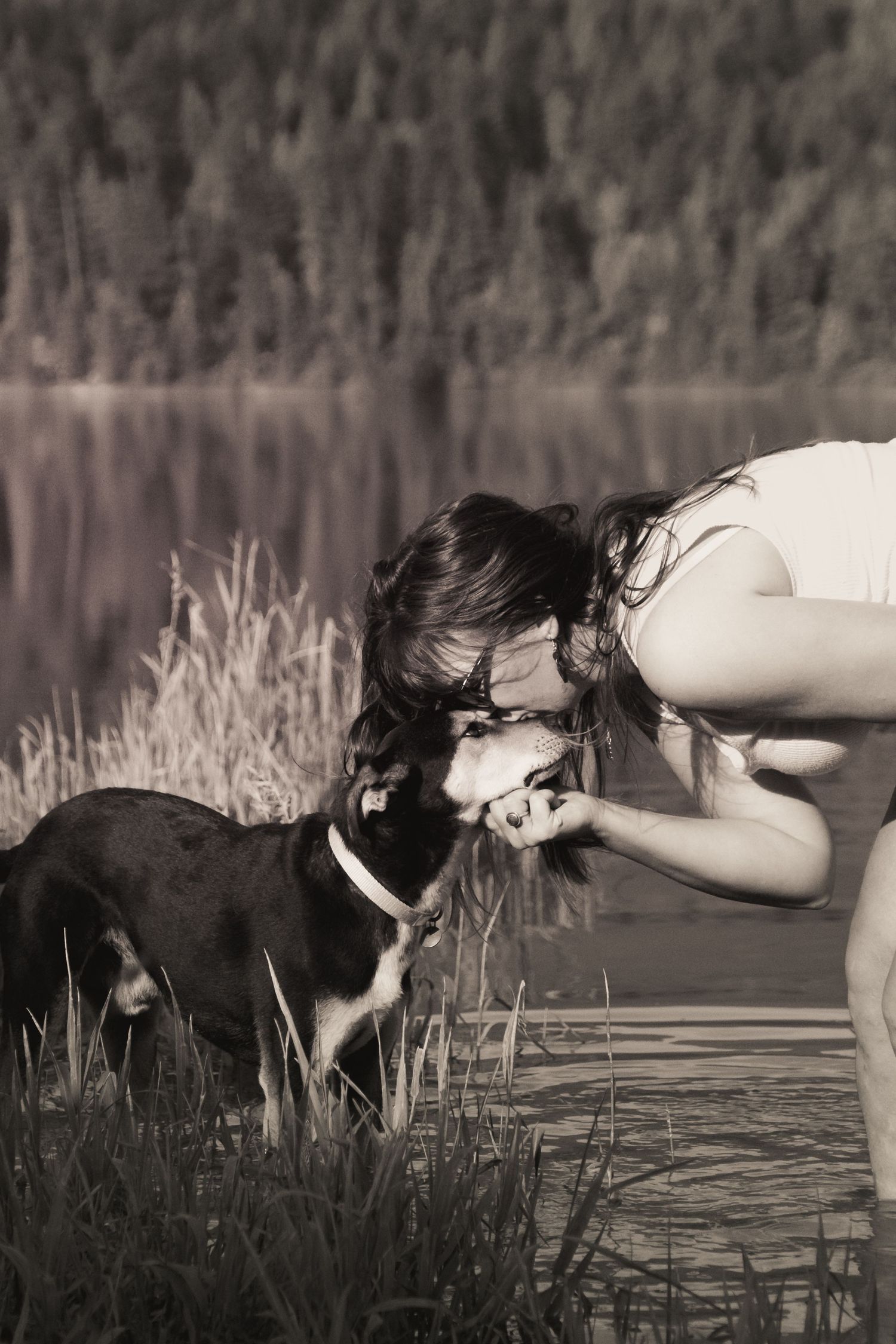 dog and owner