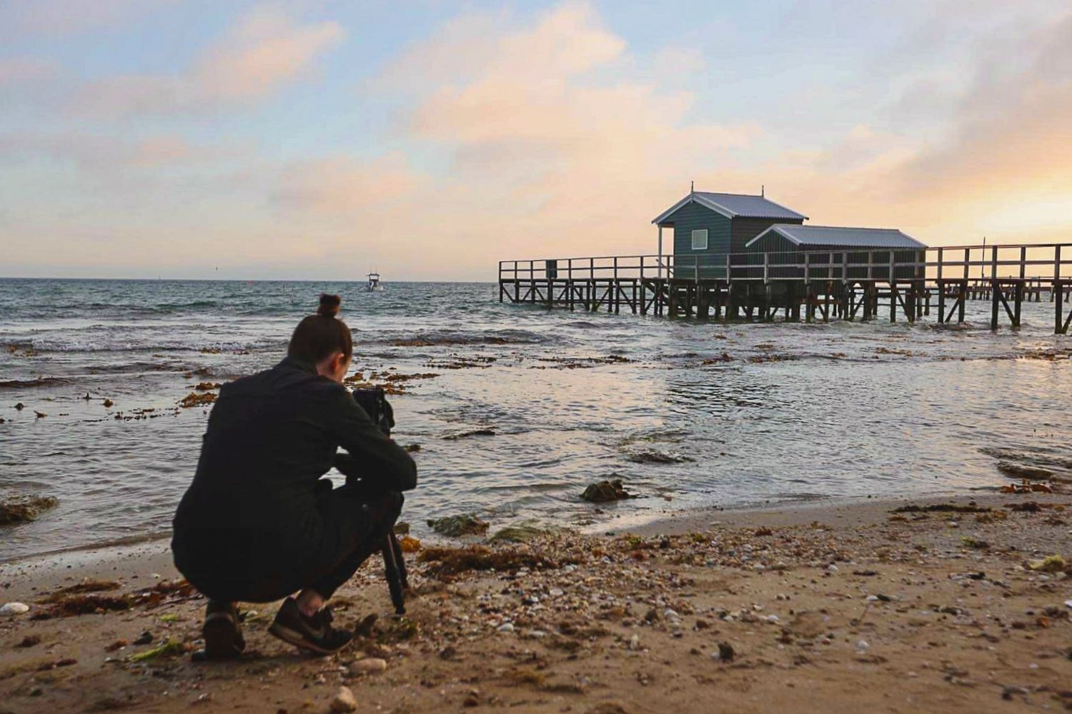 Lisa photographing Portsea Pier