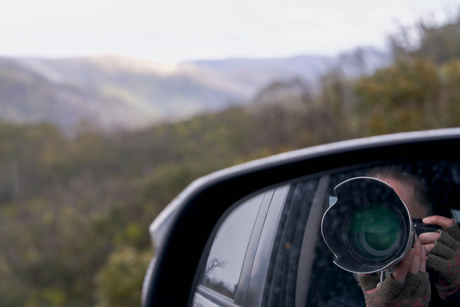 Lisa photographing Mount Hotham