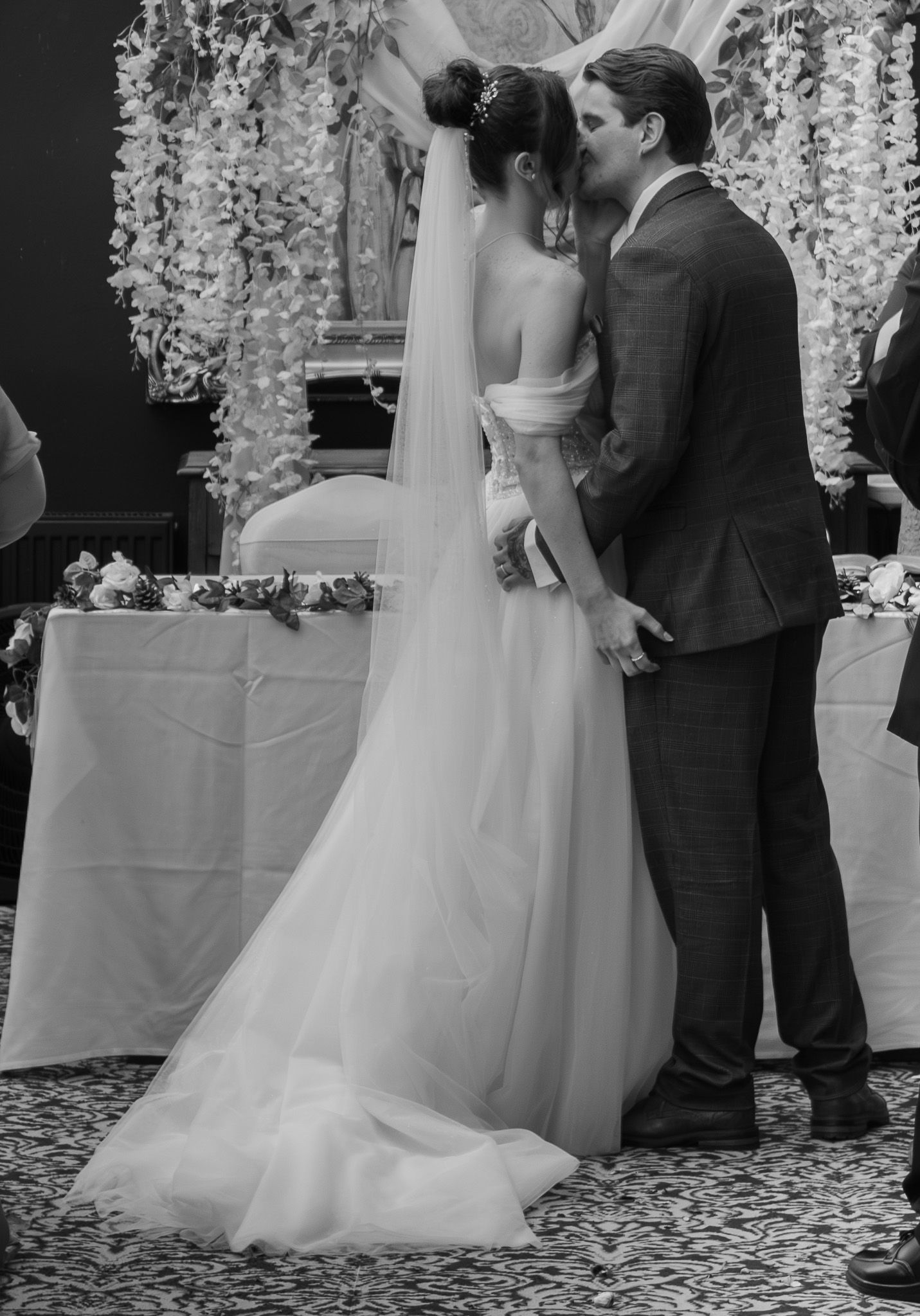 Ryan Fairchild - Wedding Photography - First Kiss - Romantic - Candid - The Manor Hotel, Yeovil, Somerset