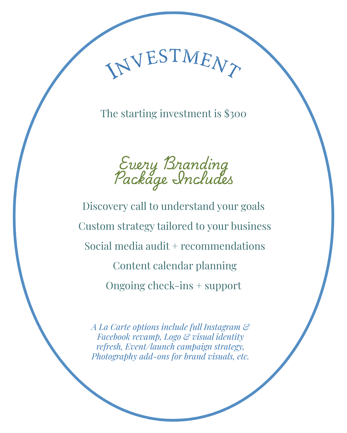 Three overlapping blue circles showing business strategy and planning steps with text about investments and social media.