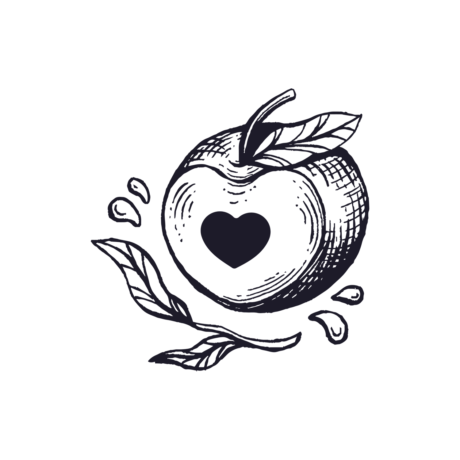 Honey Plum Photography Logo - Black Plum with Leaves