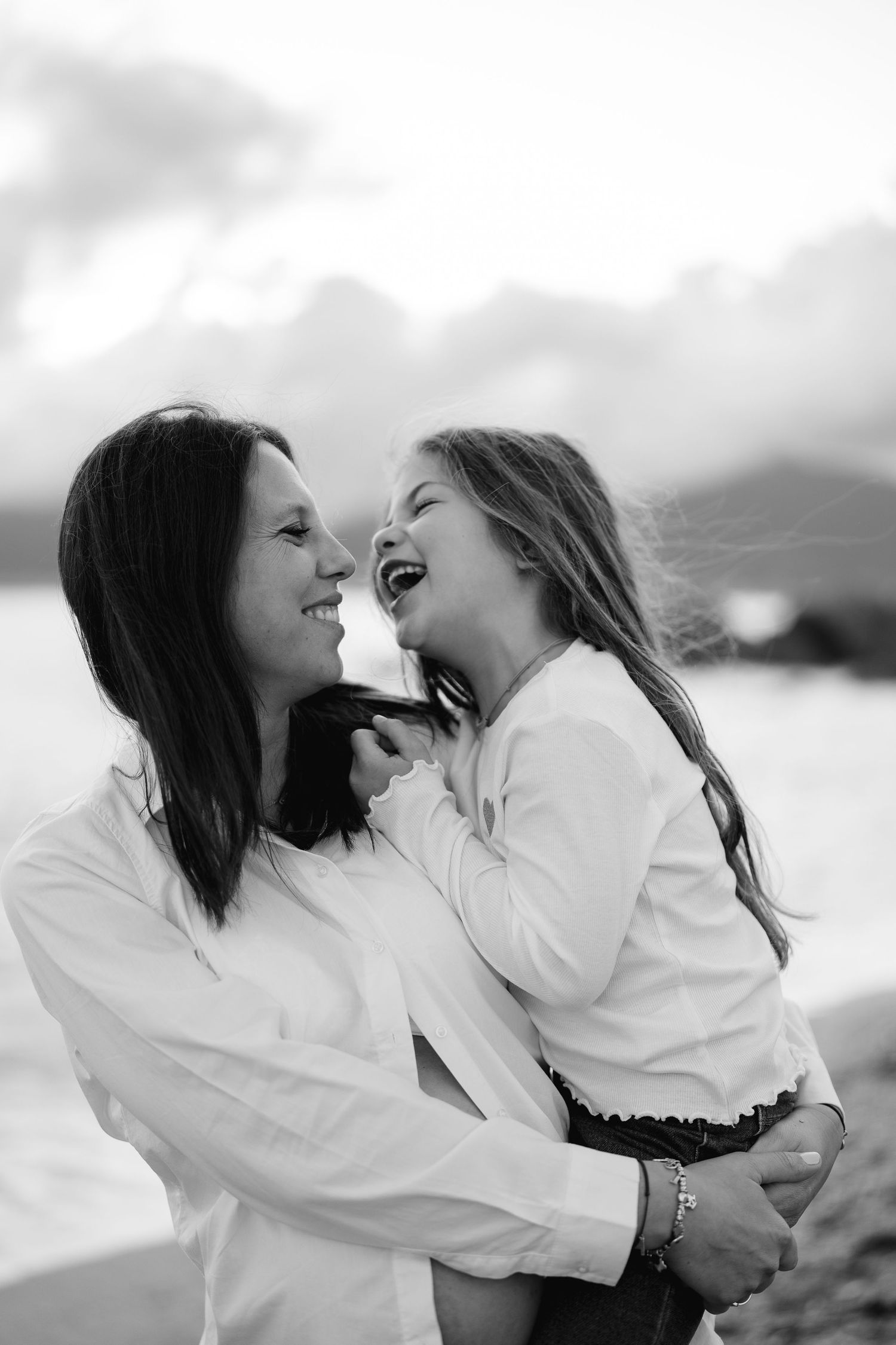 Moment complice mère fille.