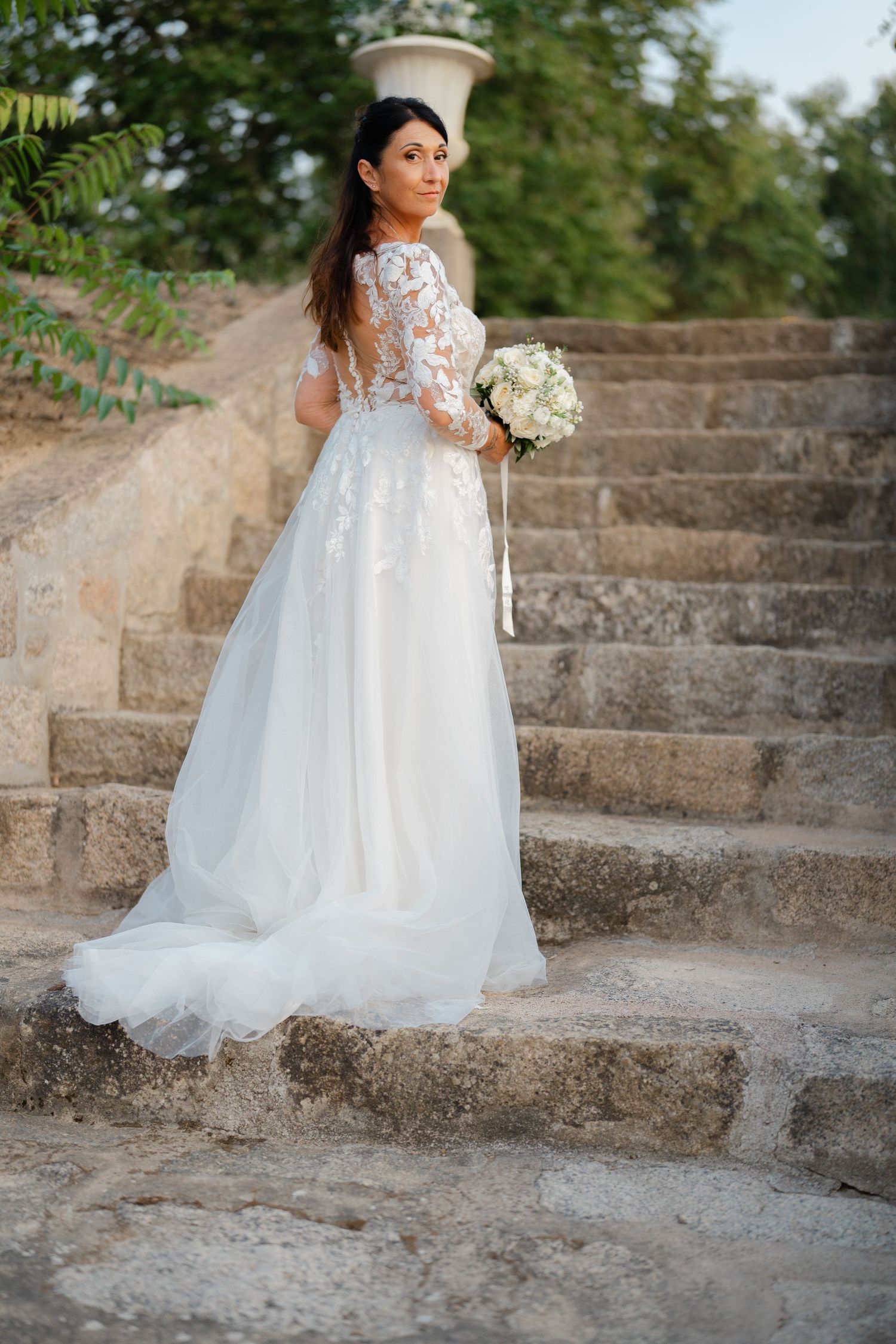 Ma jolie mariée sur les marches du Pénitencier.