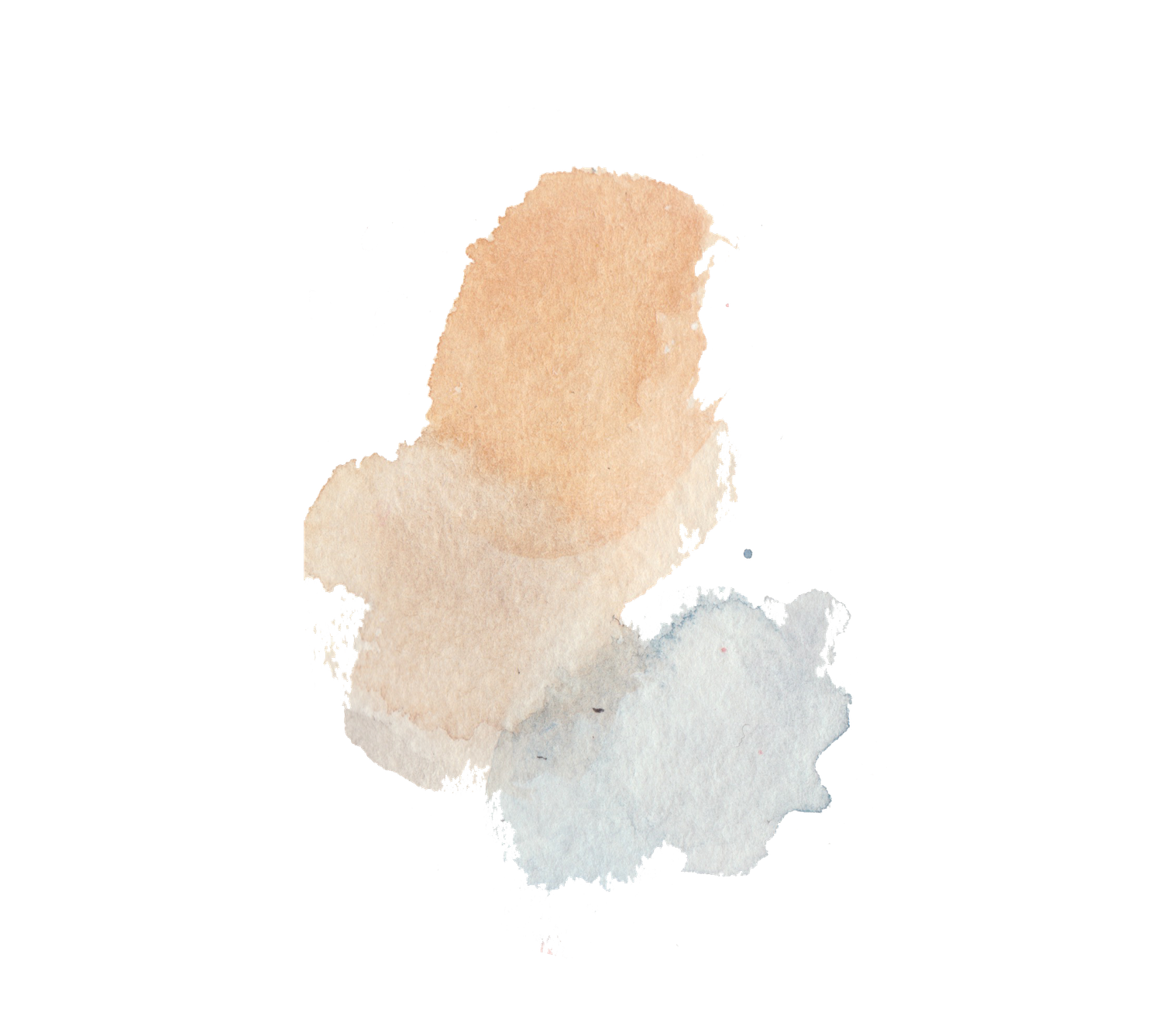 Delicate watercolor brushstrokes paint a soft, ethereal abstract pattern in muted peach and gray tones.