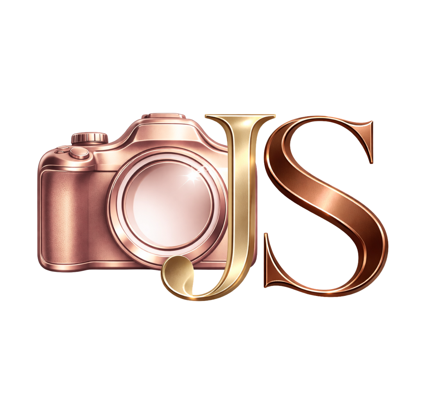 Collection of rose gold wedding rings and bands arranged in a horizontal line on white background.