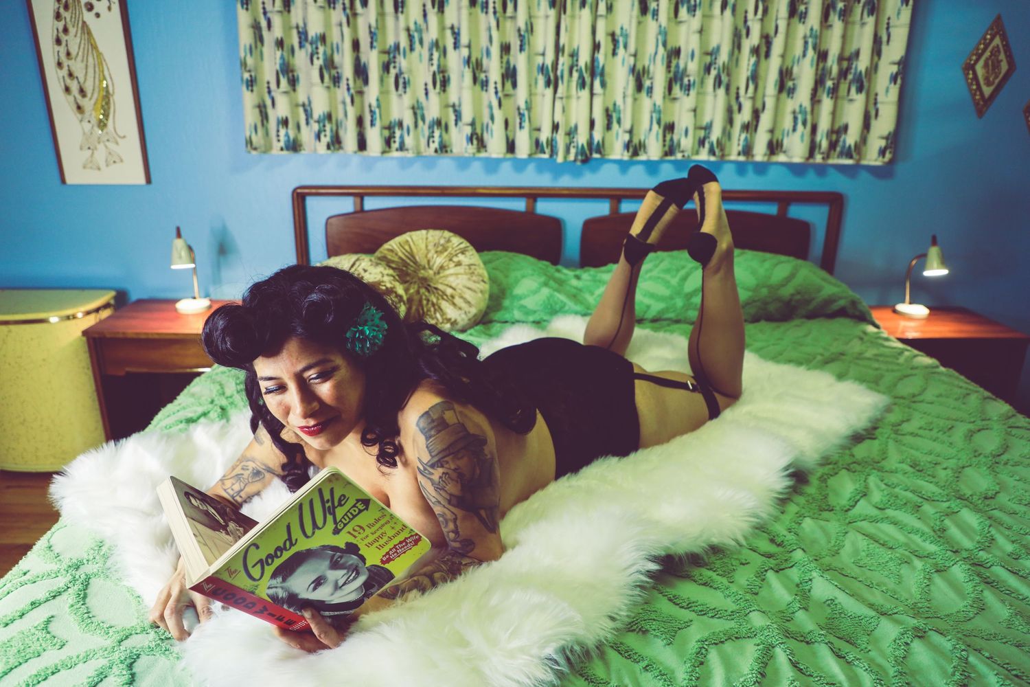 pinup style photoshoot with strawberry boudoir photography in tacoma, wa