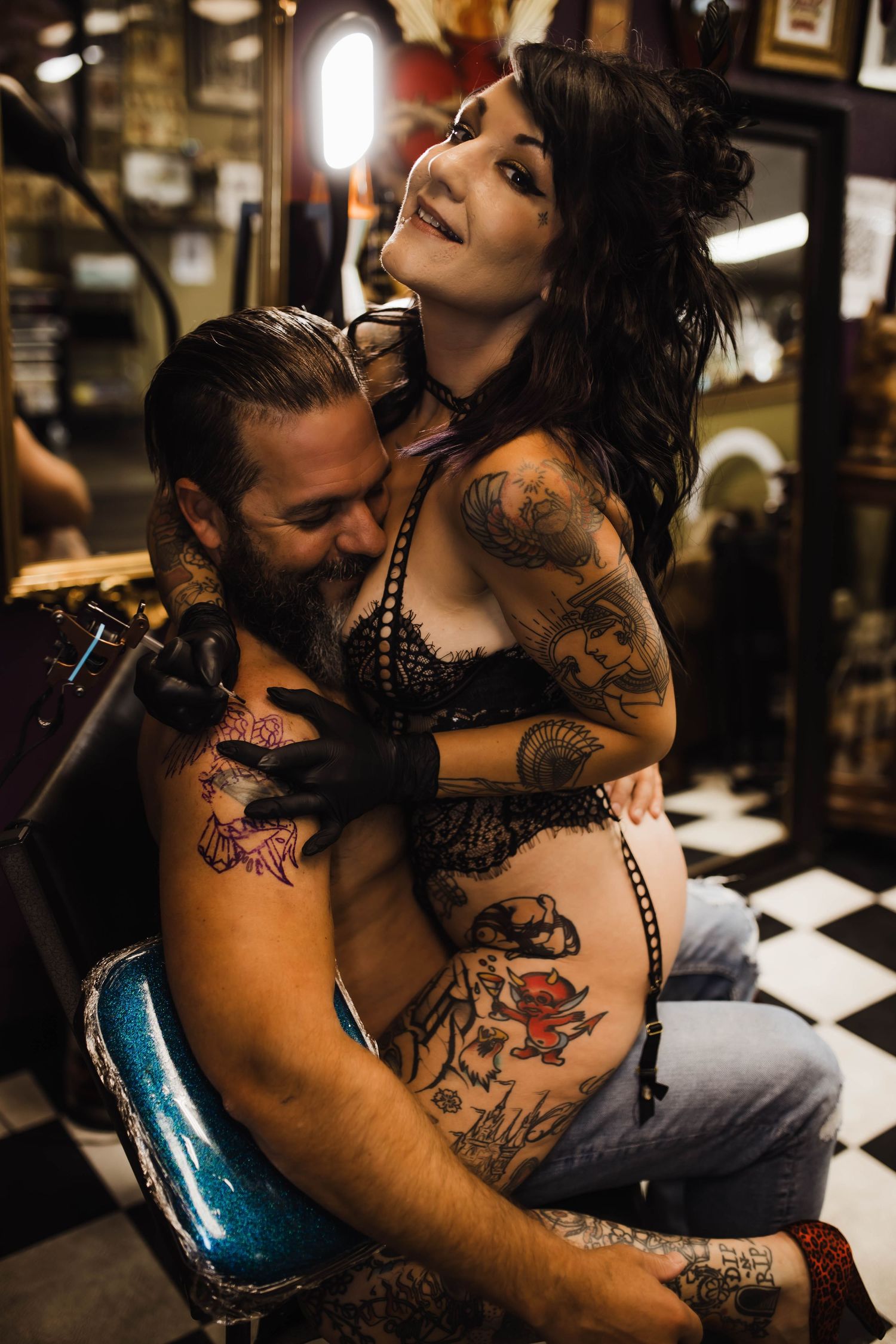 Tattoodoir photoshoot  with Strawberry Boudoir Photography in Tacoma, WA