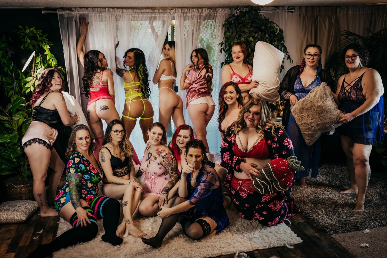 themed boudoir group photoshoot