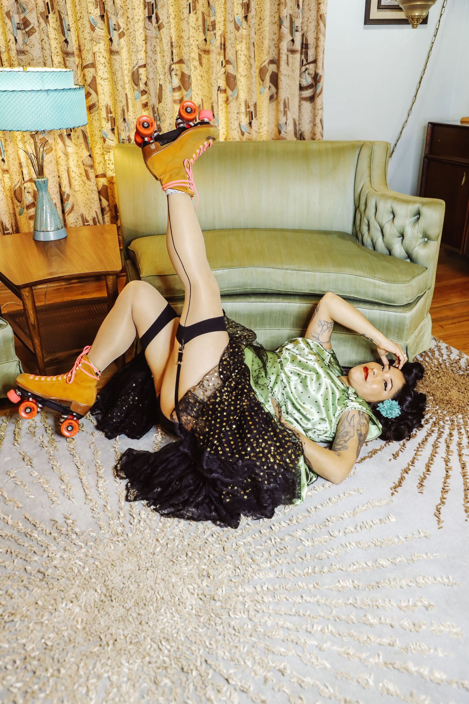 Vintage-style photoshoot with with strawberry boudoir photography in tacoma, wa