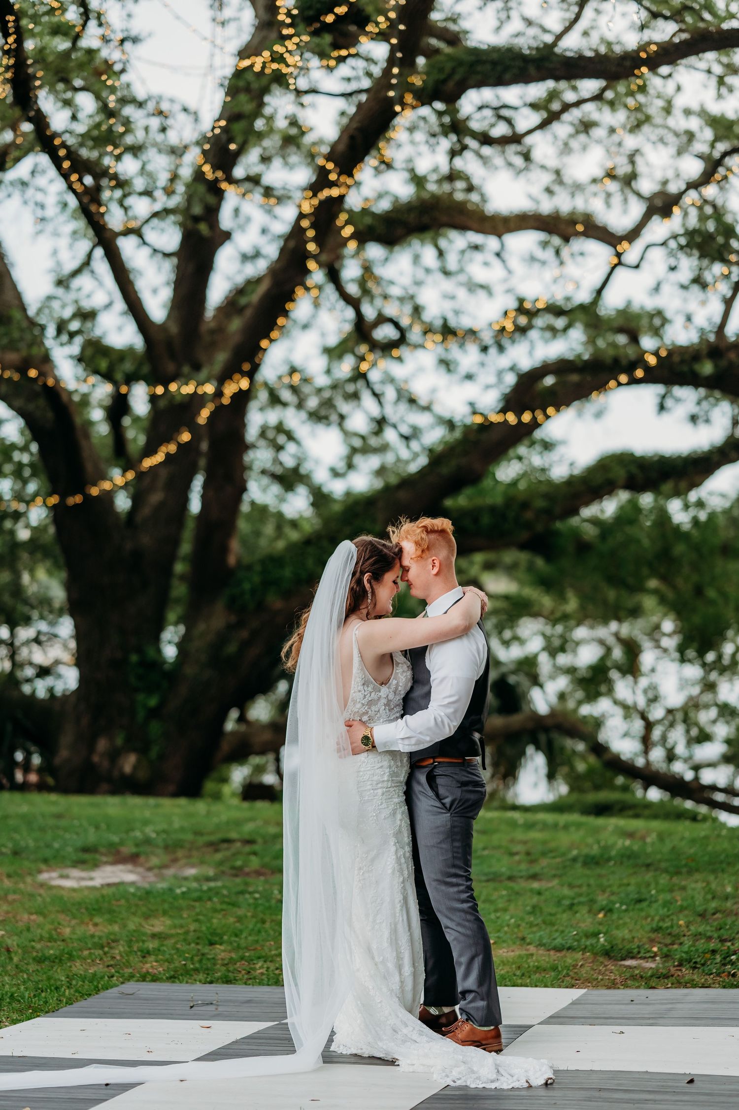 Bride and Groom sharing a romantic first dance in Georgetown South Carolina