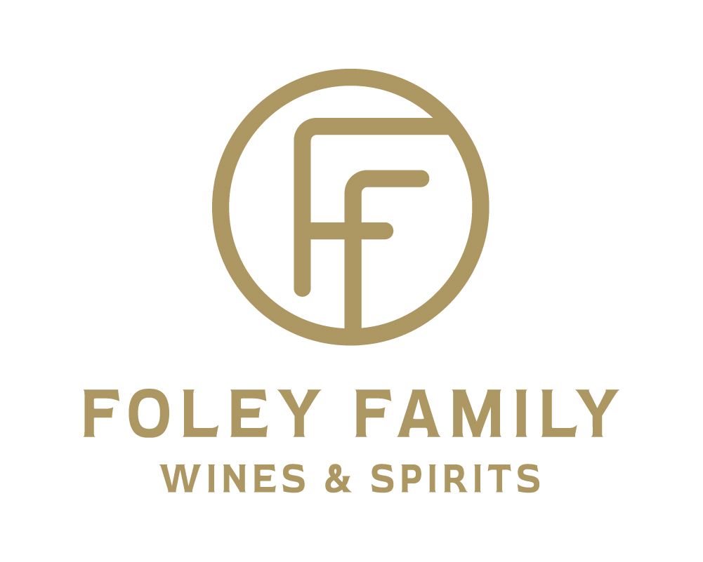Foley Family Wines and Spirits logo in gold with circular FF monogram design.