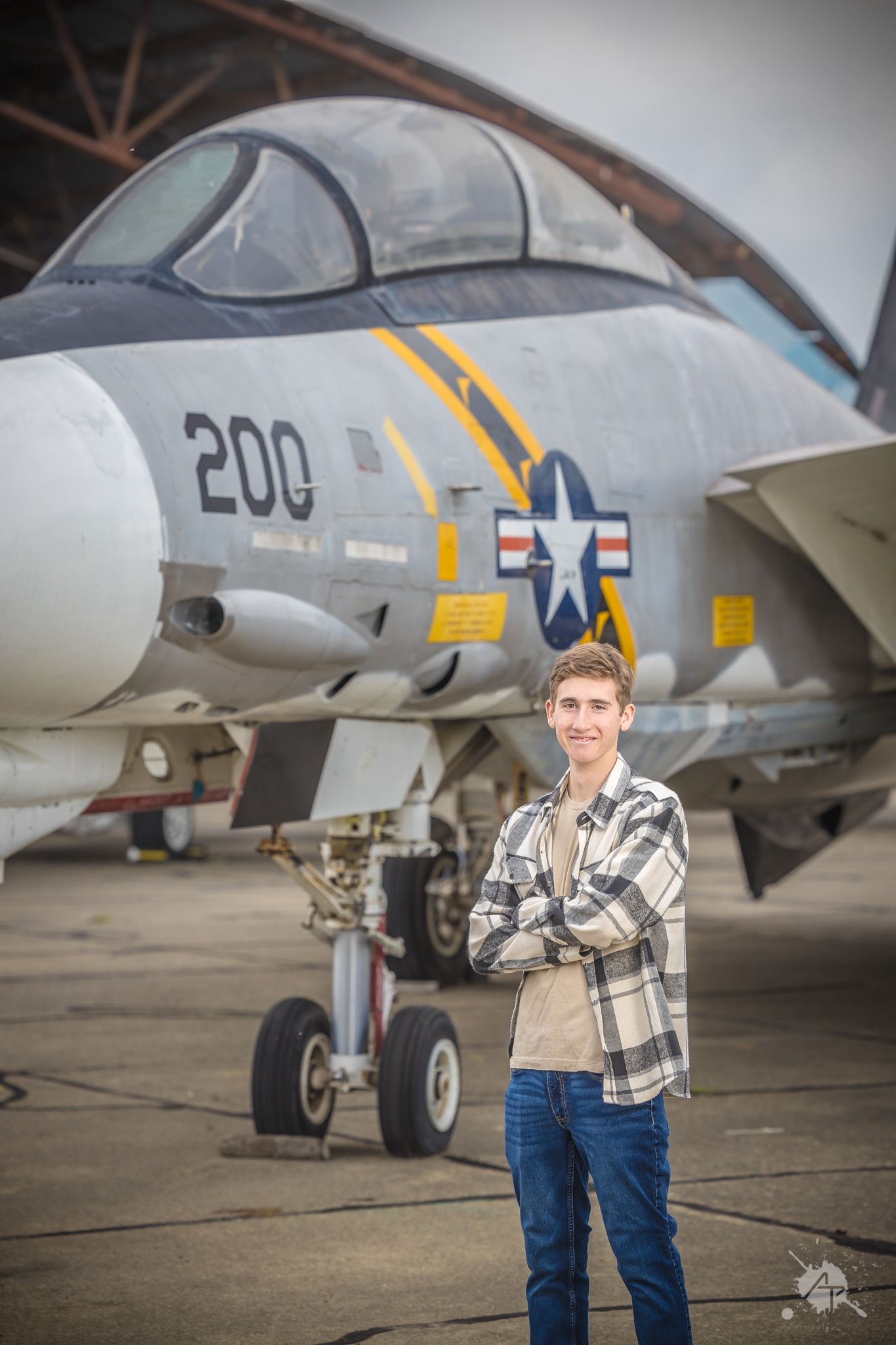 A military F-14 Tomcat fighter jet with 
