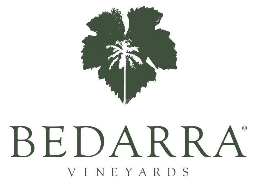 Bedarra Vineyards logo featuring a grape leaf silhouette with palm tree design.