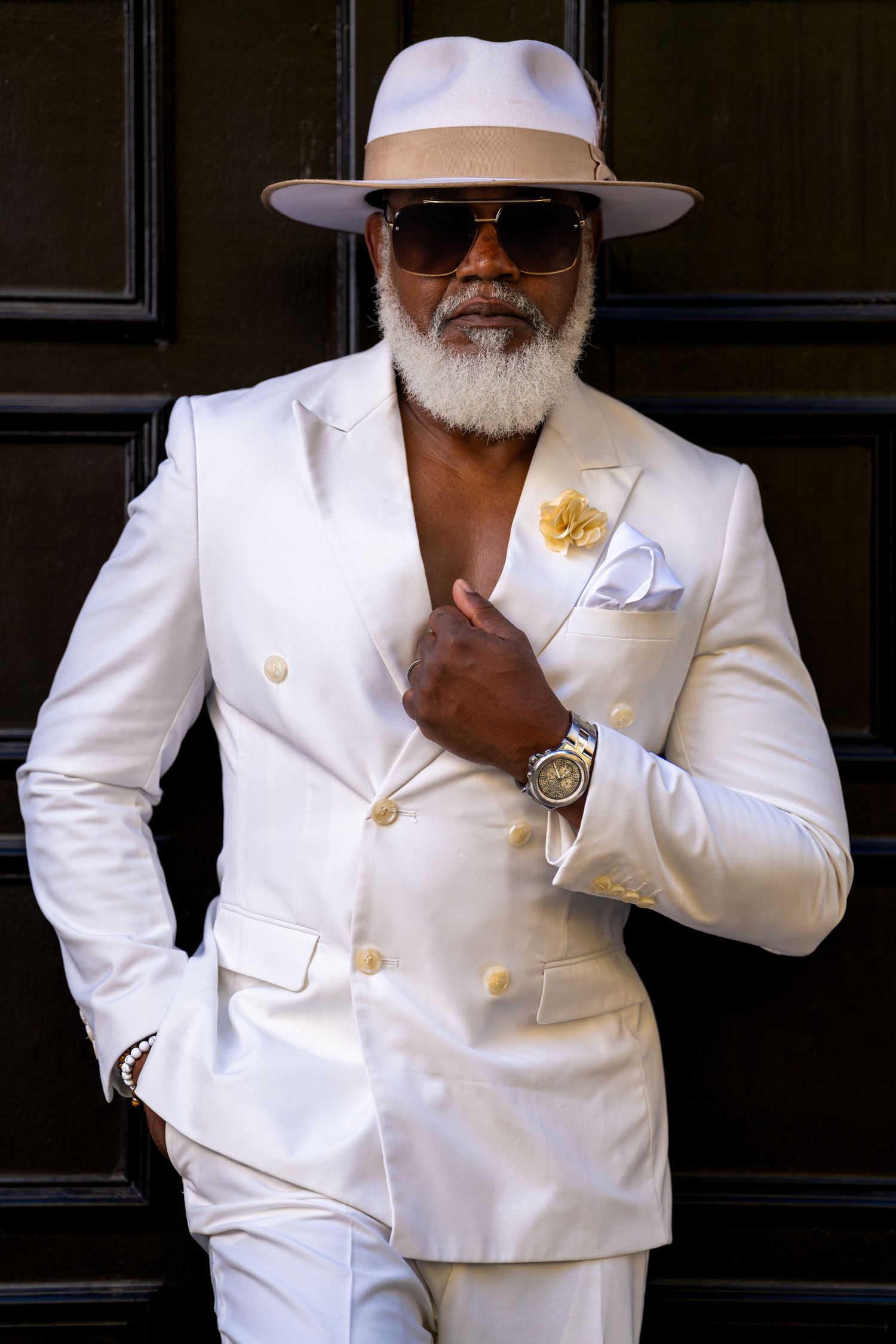 DFW Engagement Photographer. DFW Men’s Model. Branding Photographer. Black man white beard.