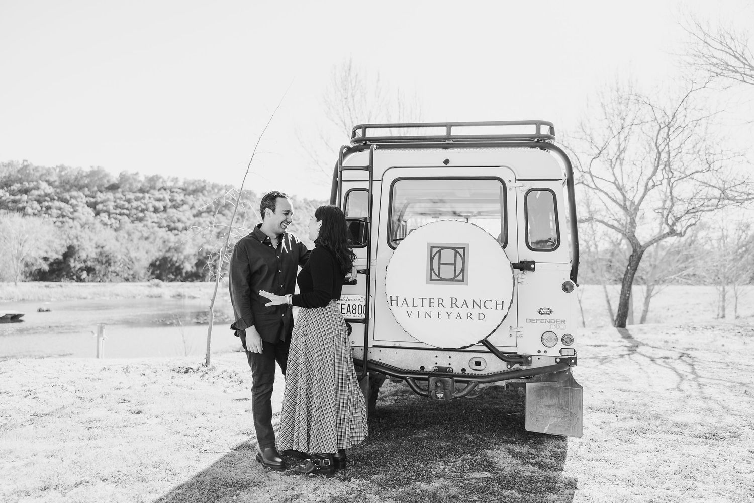 Multiple black and white historical images depicting delivery vehicles and workers in rural settings.