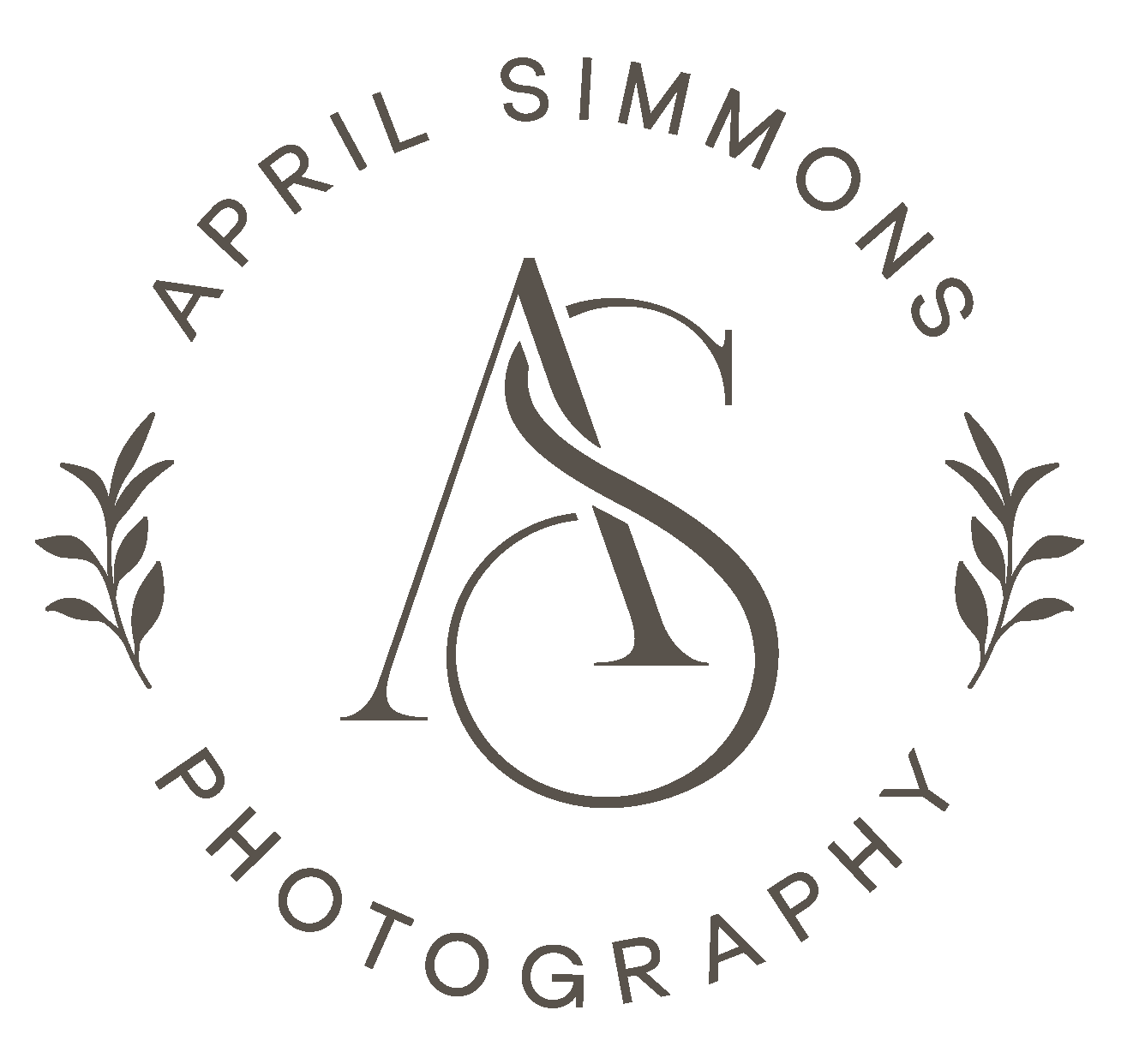 Elegant photography brand logo with circular design and decorative elements.