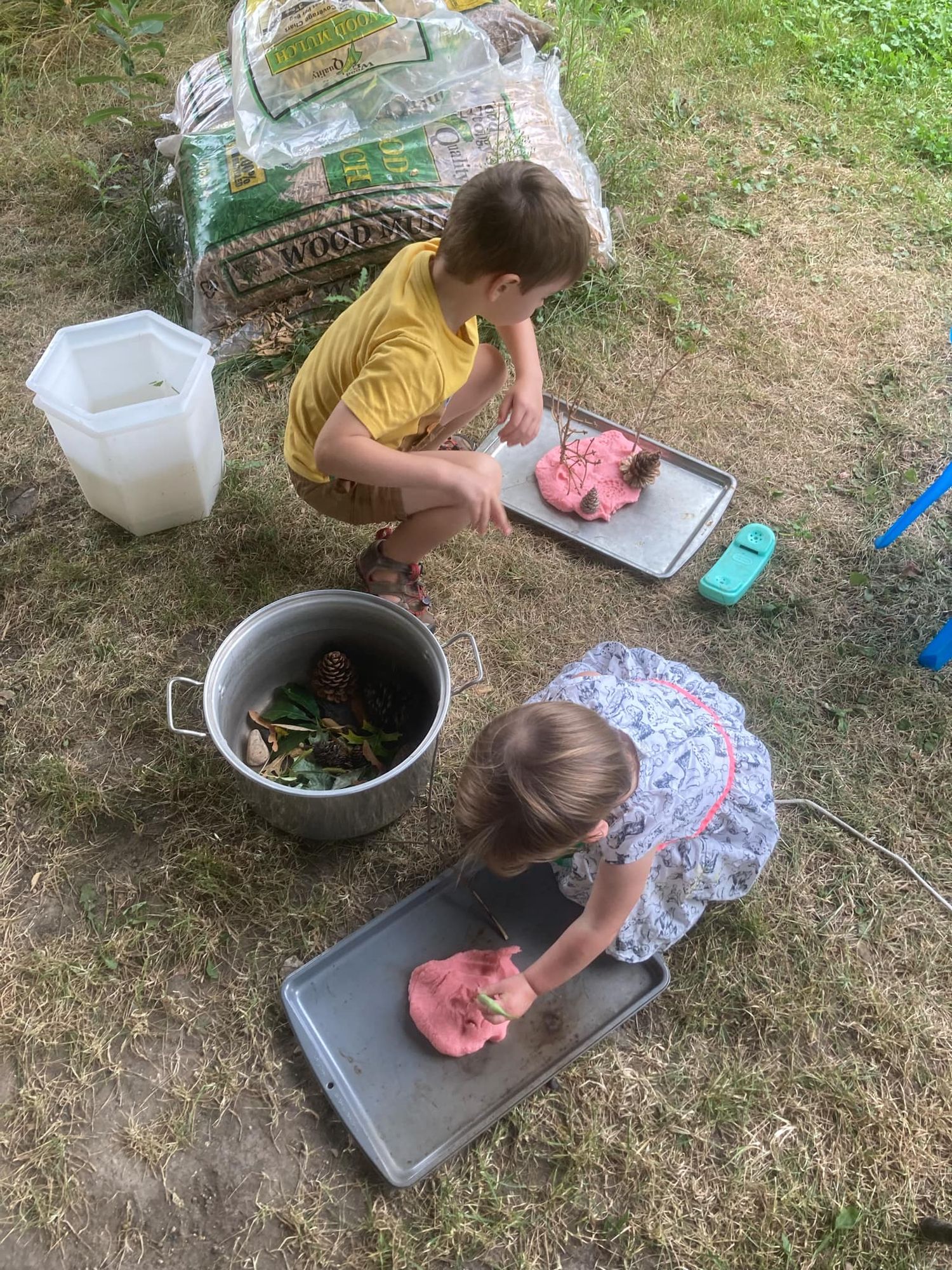 More backyard fun with Tinkergarten and Nature Putty and Nature Treasures