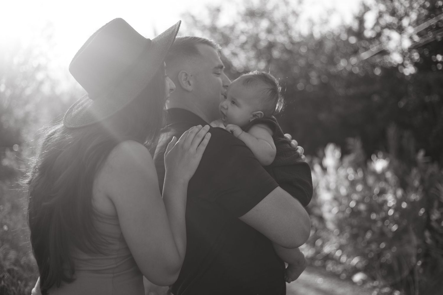 Intimate silhouette portraits during golden hour sunset photoshoot.