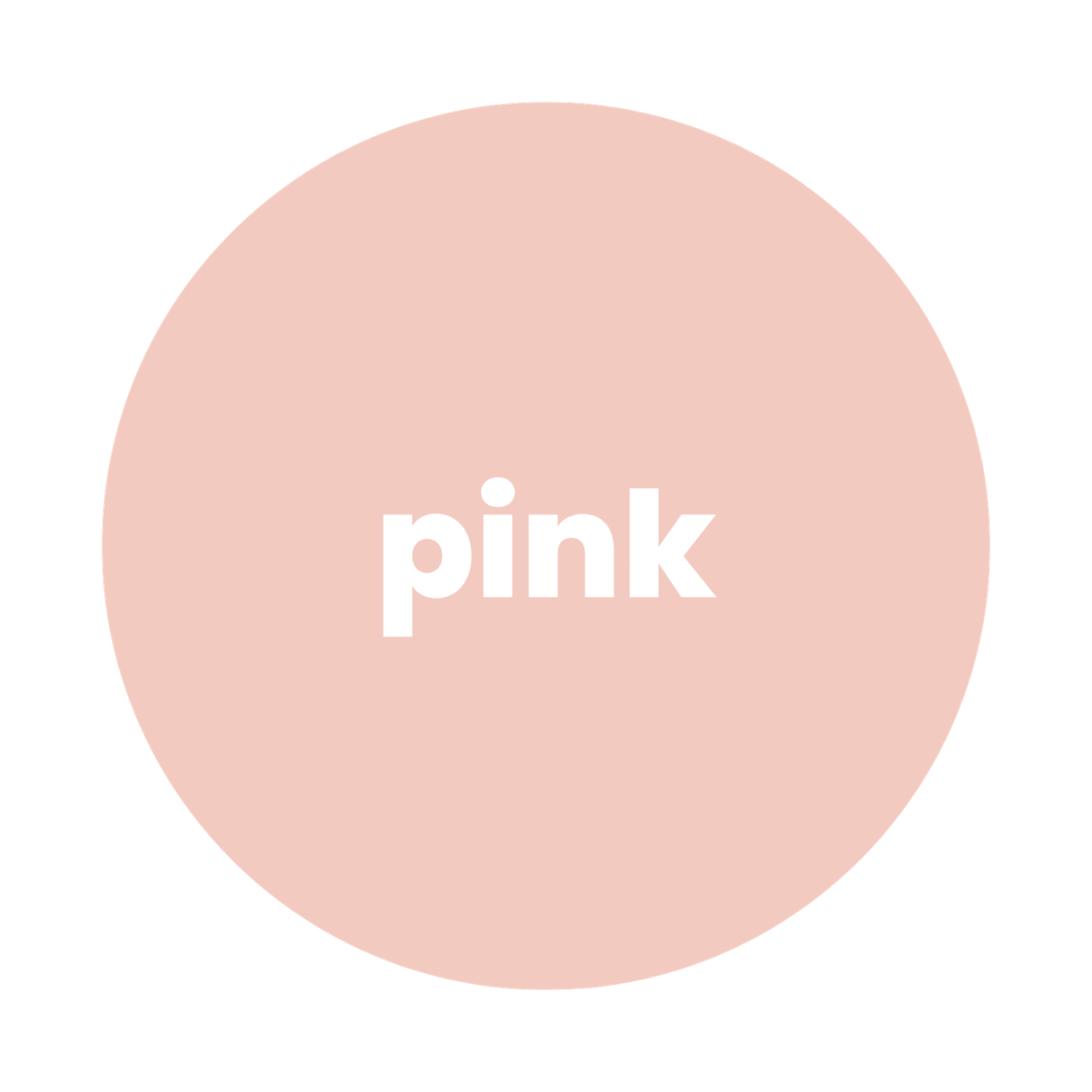 A soft pink circle swatch labeled pink, representing a light blush pink color option for selection.