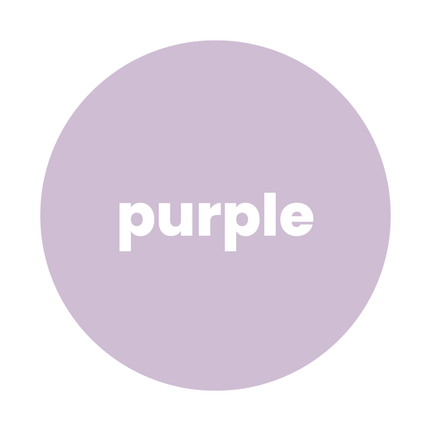 A soft purple circle with the word 'purple' written in white bold font centered in the middle.