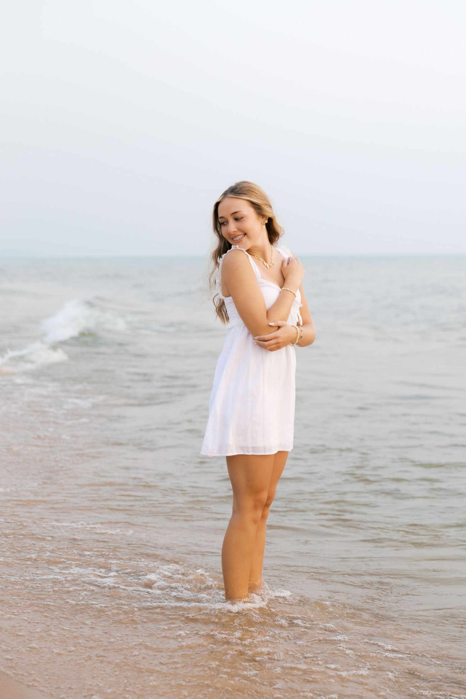 Grand Haven West Michigan Lakeshore Beach Grass Sand Dunes Boardwalk Senior Pictures Portrait Photographer. Summer at Sunset Golden Hour