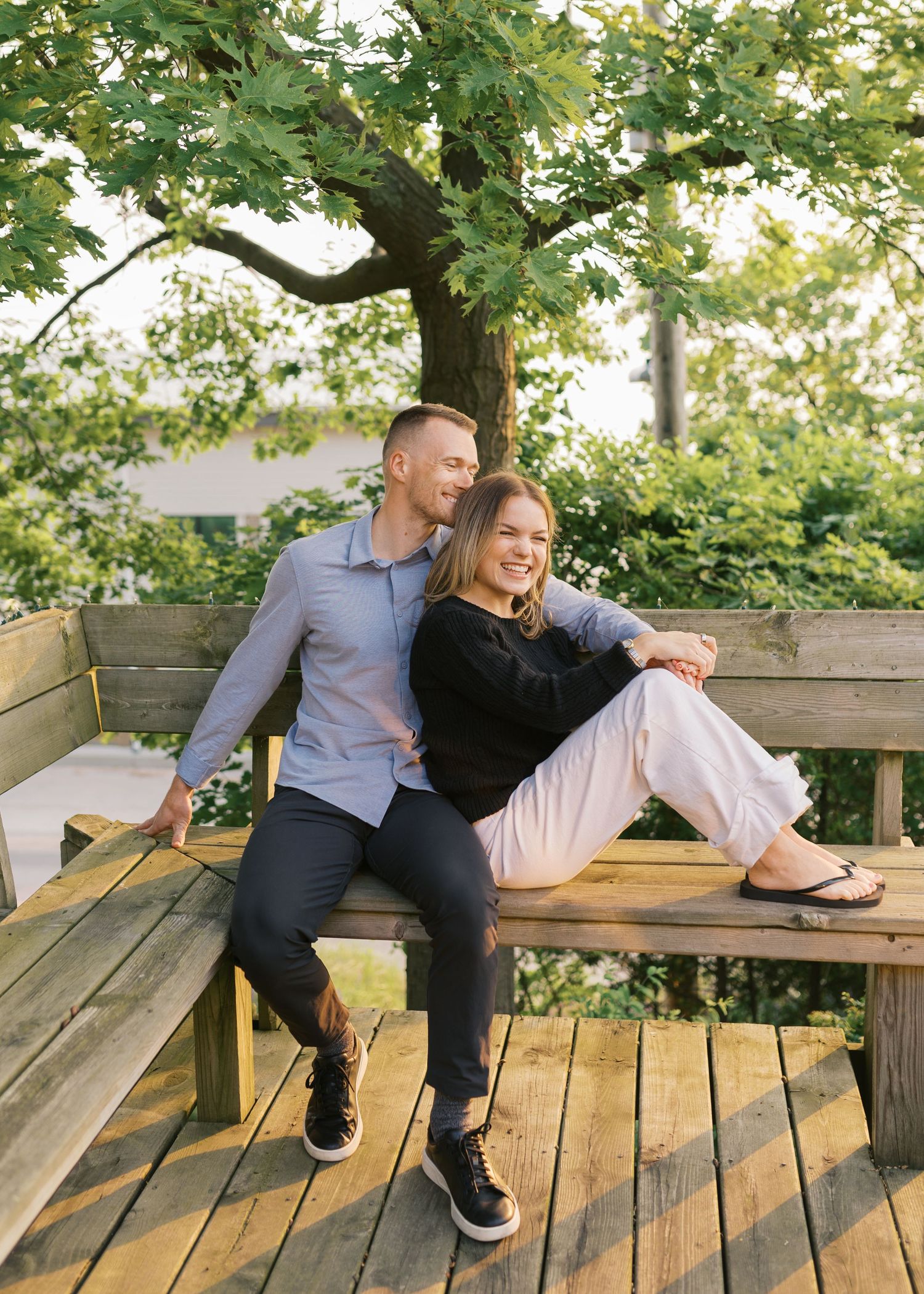 Grand Haven Michigan Coastal Beach Town Engagement Couples Pictures Lake Michigan Photographer, Summertime Romance, Lakeside Engagement Pics