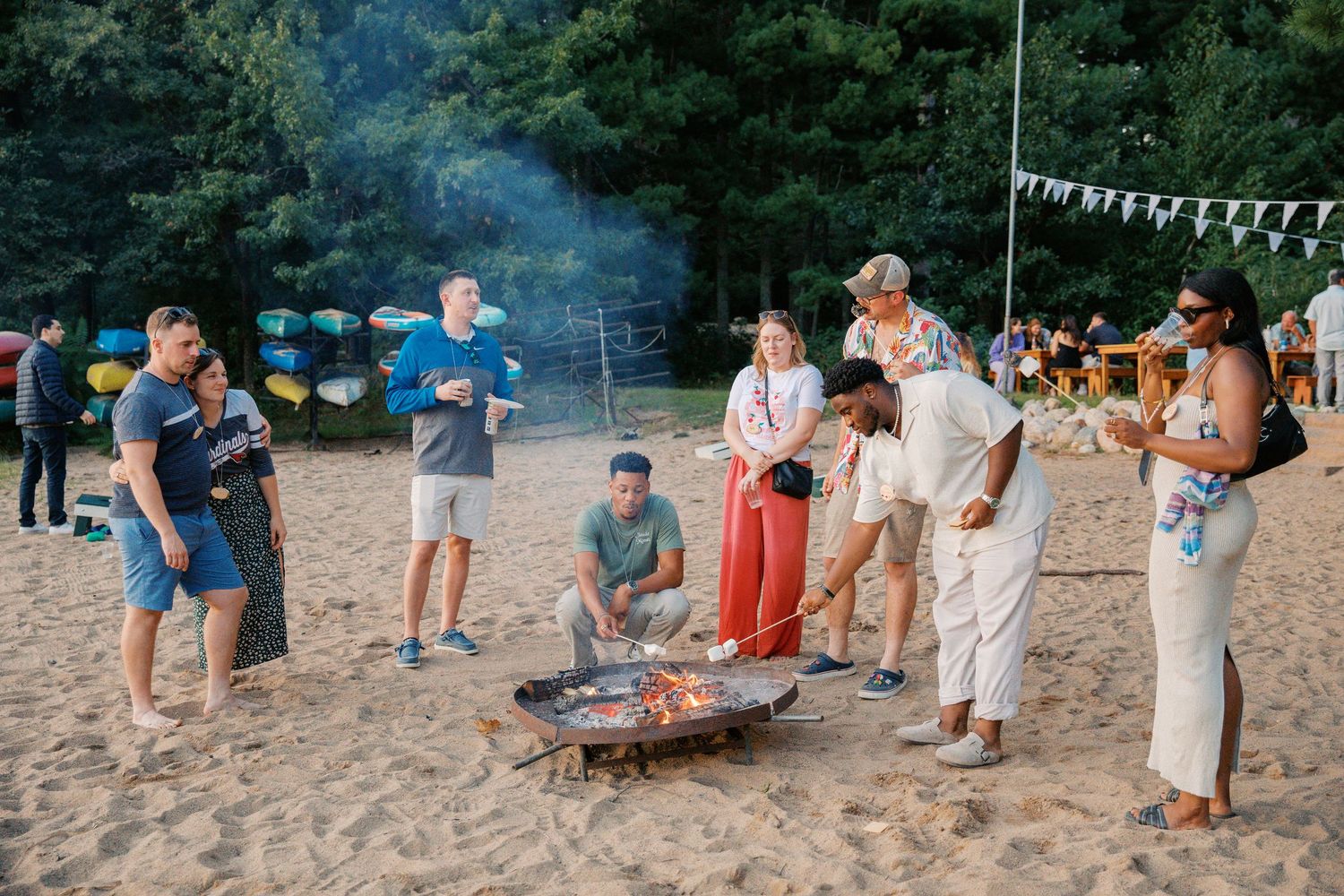 Lakeside Wedding Rehearsal Dinner Welcome Party, Summer Camp Themed Wedding, Camp Lincoln Camp Lake Hubert, Nisswa Northern Minnesota