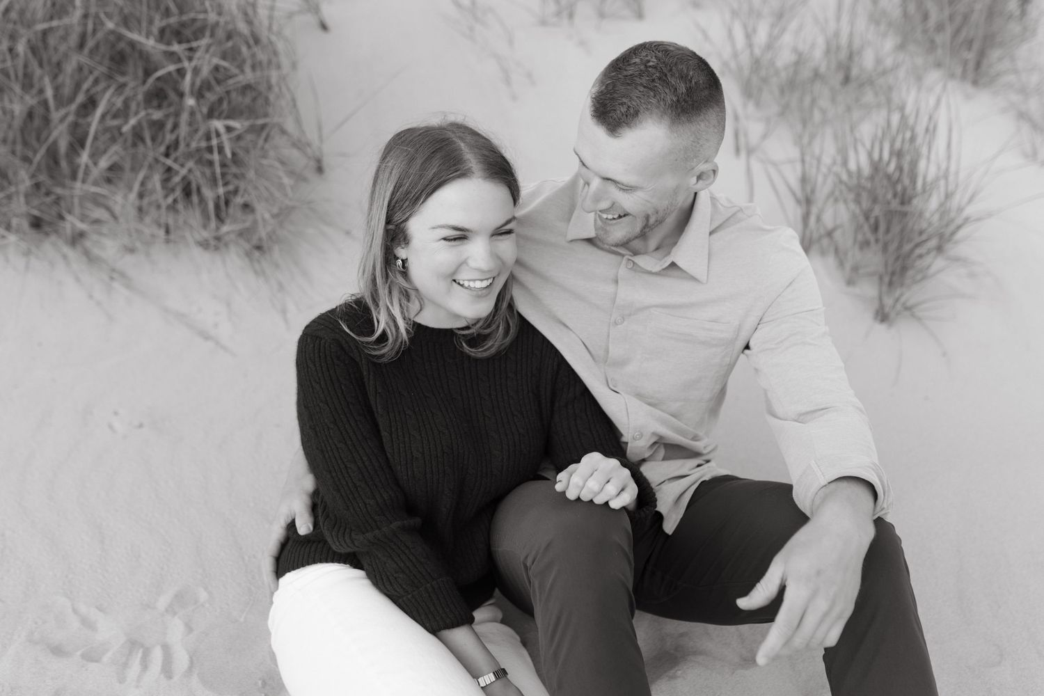 Grand Haven Michigan Coastal Beach Town Engagement Couples Pictures Lake Michigan Photographer, Summertime Romance, Lakeside Engagement Pics