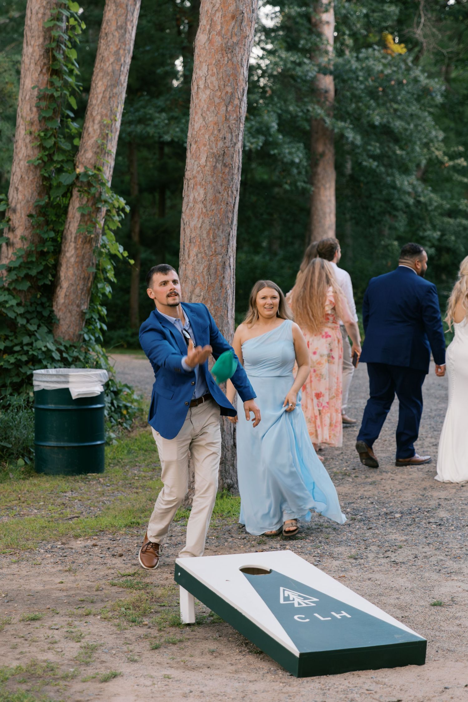 Summer Camp Themed Wedding Photography at Camp Lincoln Camp Lake Hubert in Nisswa Minnesota. Lakeside woodland wedding pictures Up North