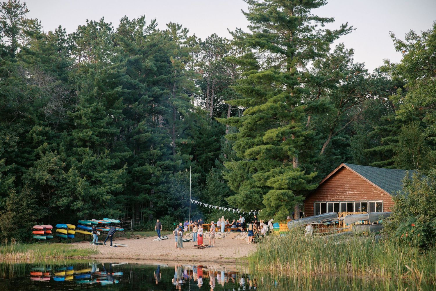 Lakeside Wedding Rehearsal Dinner Welcome Party, Summer Camp Themed Wedding, Camp Lincoln Camp Lake Hubert, Nisswa Northern Minnesota