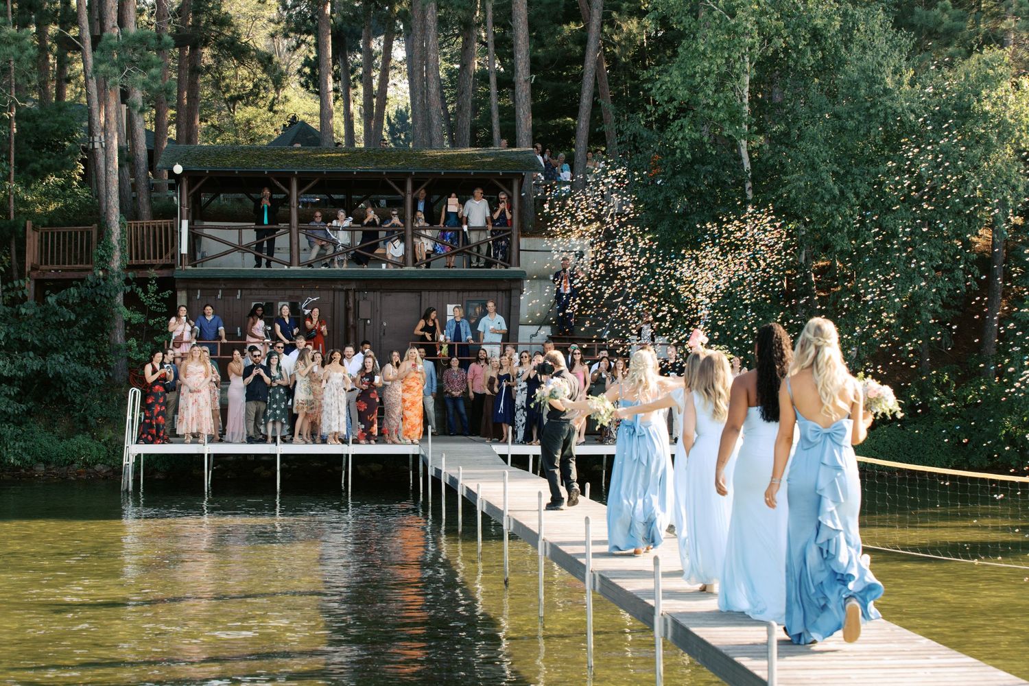Summer Camp Themed Wedding Photography at Camp Lincoln Camp Lake Hubert in Nisswa Minnesota. Lakeside woodland wedding pictures Up North