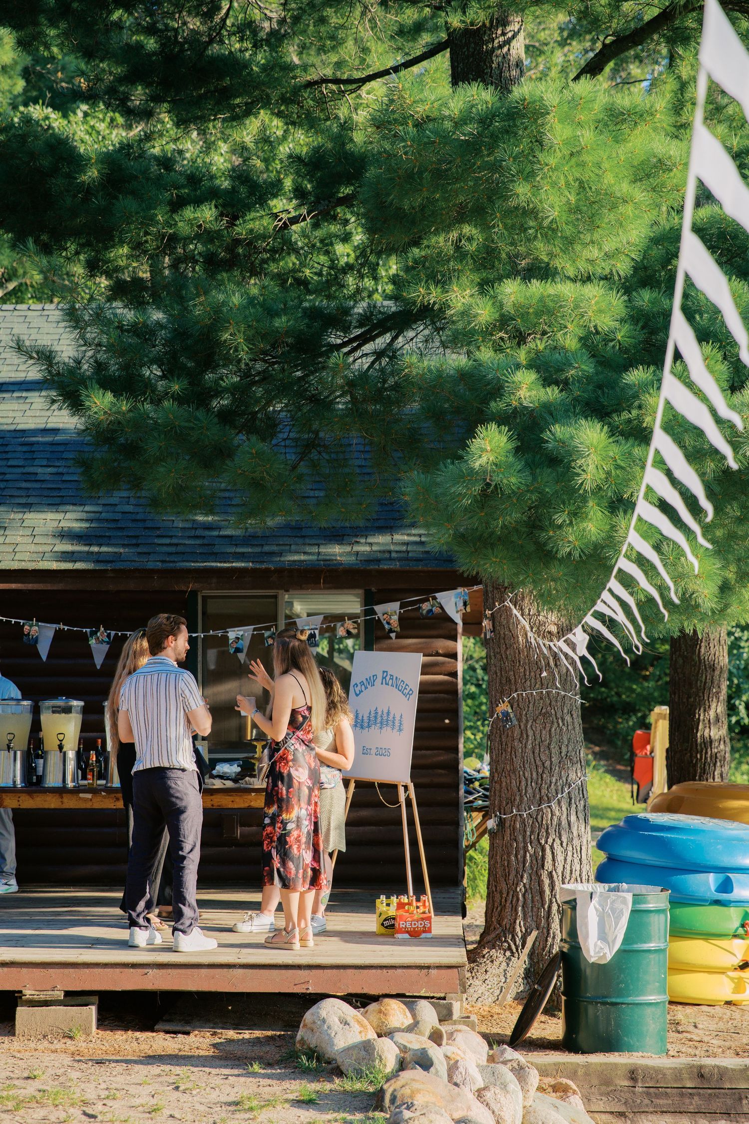 Lakeside Wedding Rehearsal Dinner Welcome Party, Summer Camp Themed Wedding, Camp Lincoln Camp Lake Hubert, Nisswa Northern Minnesota