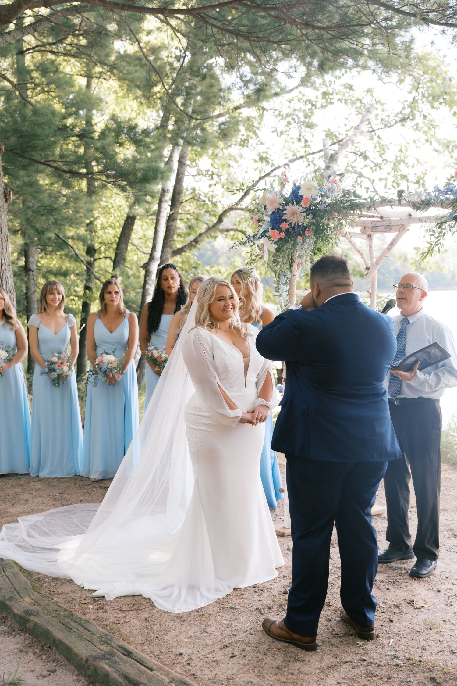 Summer Camp Themed Wedding Photography at Camp Lincoln Camp Lake Hubert in Nisswa Minnesota. Lakeside woodland wedding pictures Up North