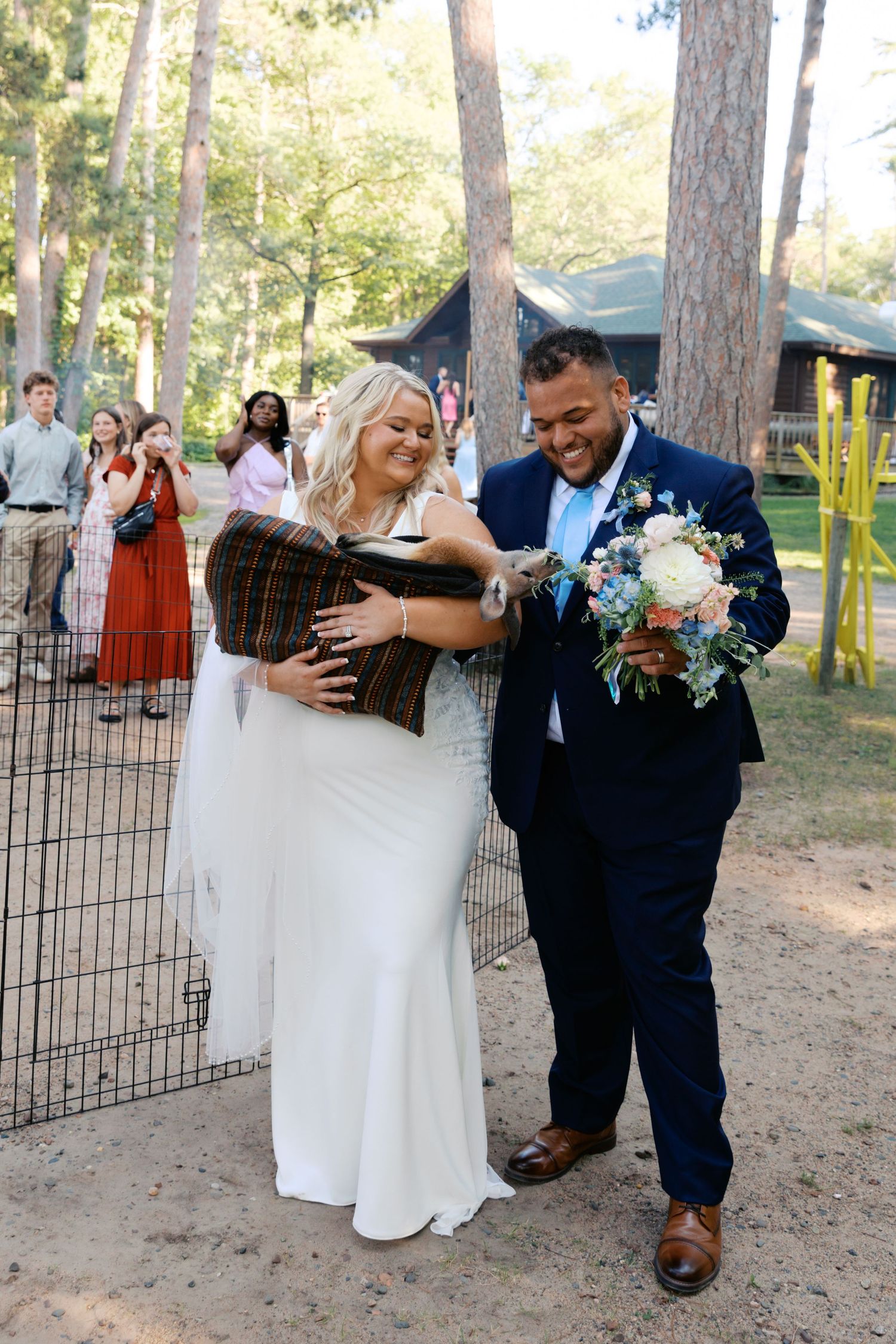 Summer Camp Themed Wedding Photography at Camp Lincoln Camp Lake Hubert in Nisswa Minnesota. Lakeside woodland wedding pictures Up North