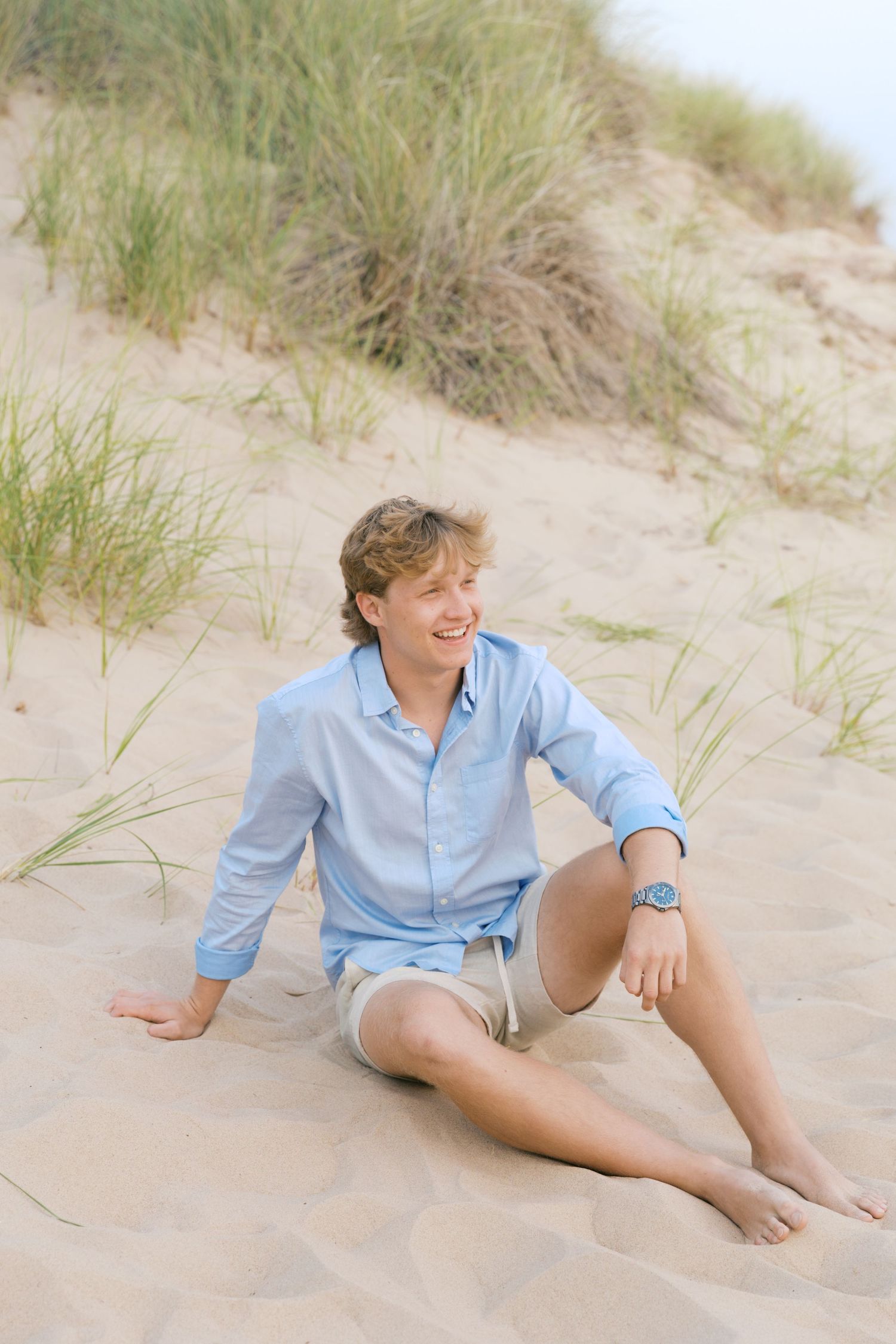 Senior Portrait Photography in Grand Haven Michigan a coastal beachtown on Lake Michigan. Beaches and downtown, sand dunes, senior year