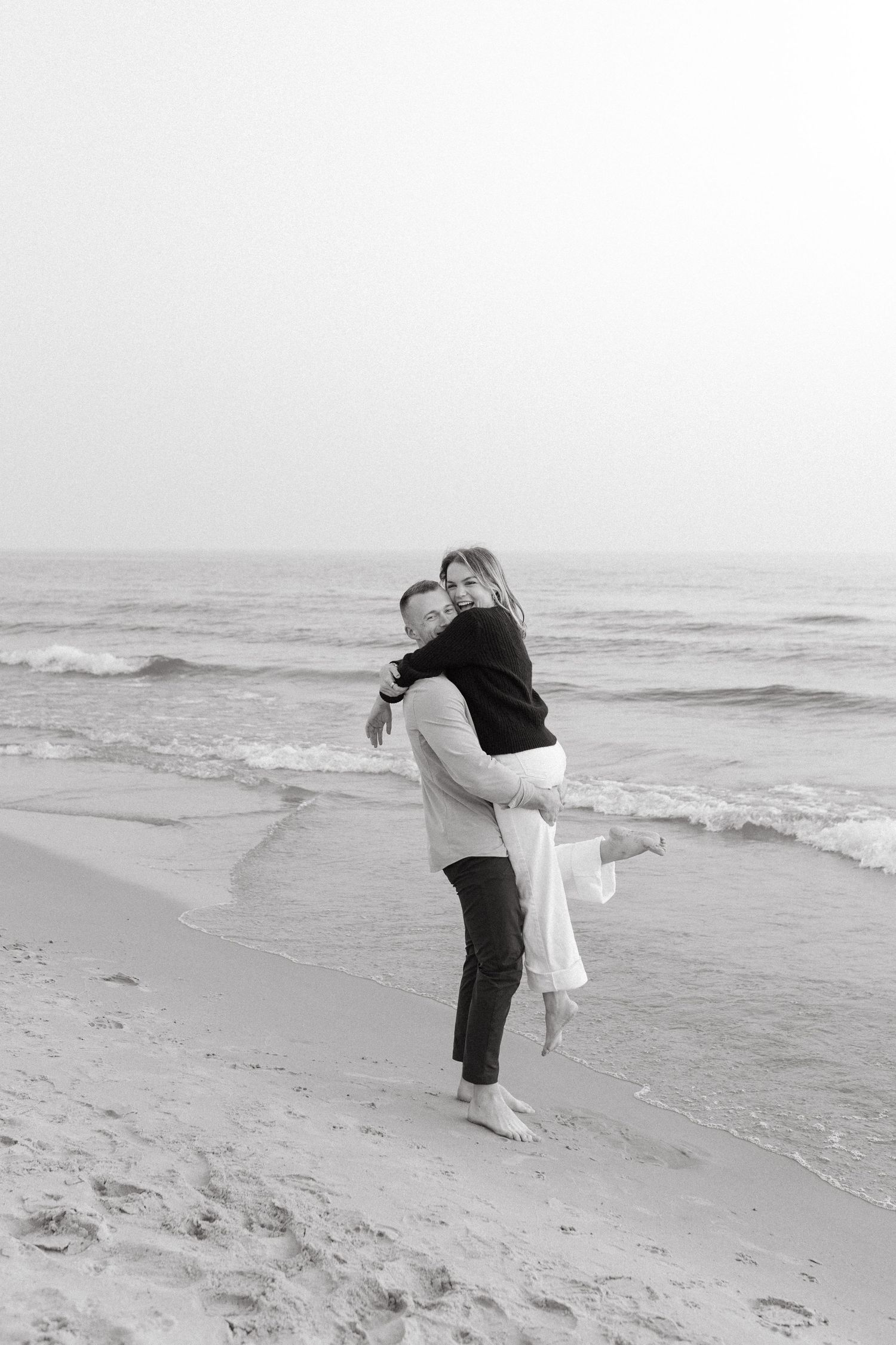 Grand Haven Michigan Coastal Beach Town Engagement Couples Pictures Lake Michigan Photographer, Summertime Romance, Lakeside Engagement Pics