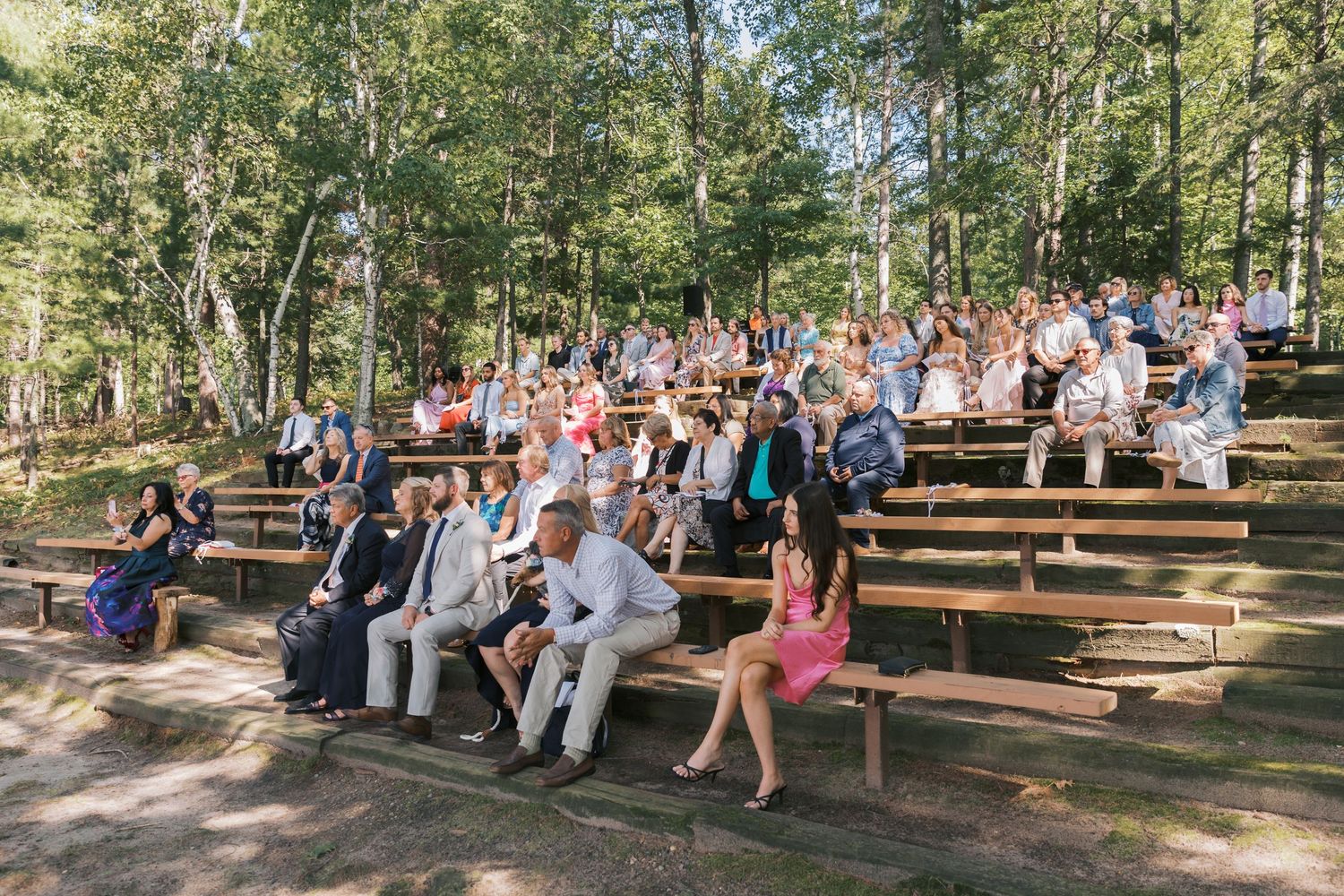 Summer Camp Themed Wedding Photography at Camp Lincoln Camp Lake Hubert in Nisswa Minnesota. Lakeside woodland wedding pictures Up North