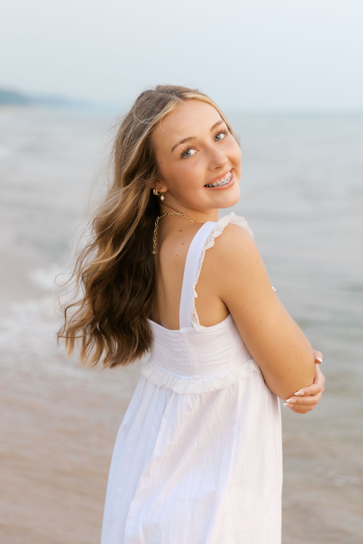 Grand Haven West Michigan Lakeshore Beach Grass Sand Dunes Boardwalk Senior Pictures Portrait Photographer. Summer at Sunset Golden Hour